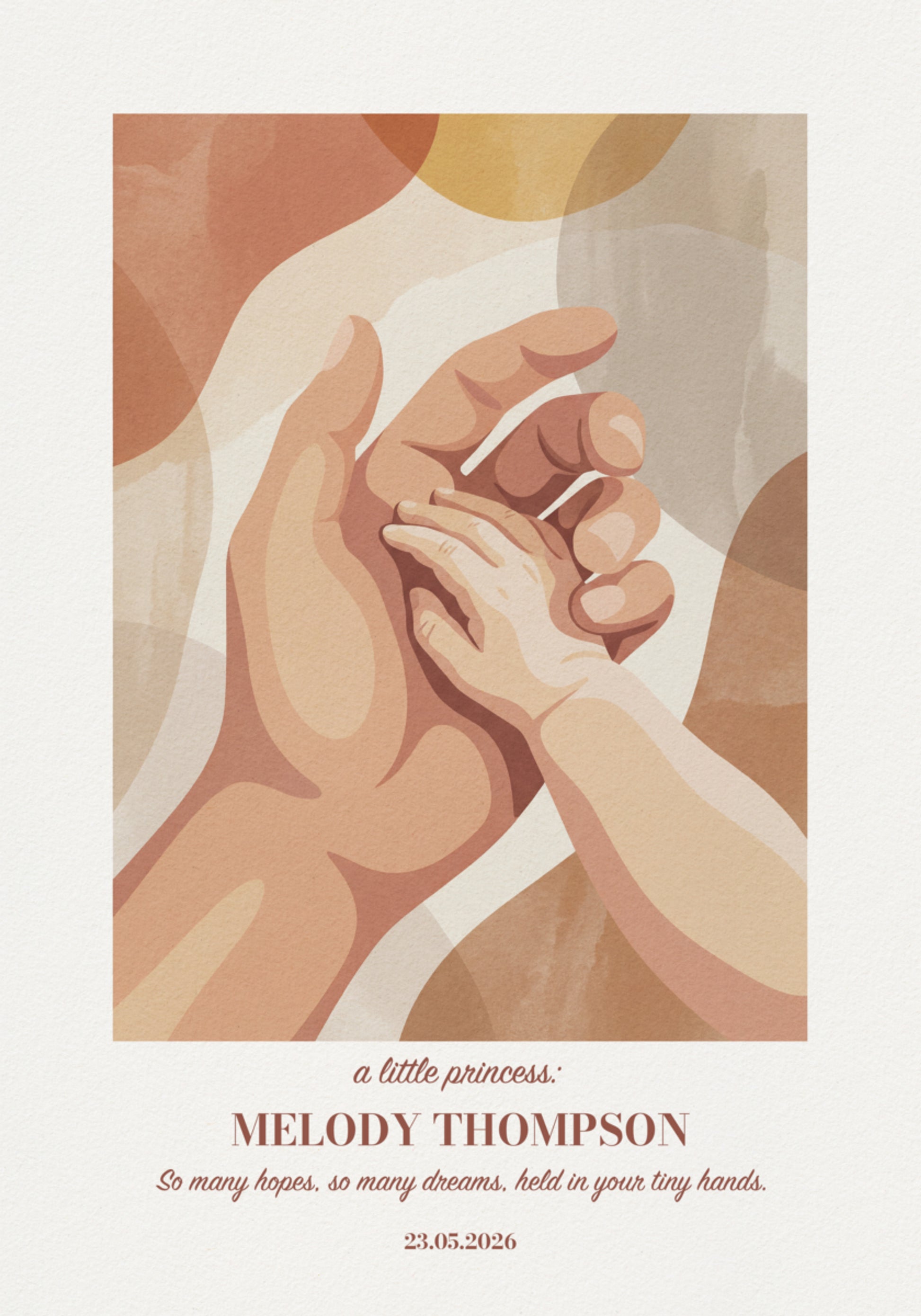 Moment de tendresse entre les mains du parent et du bébé