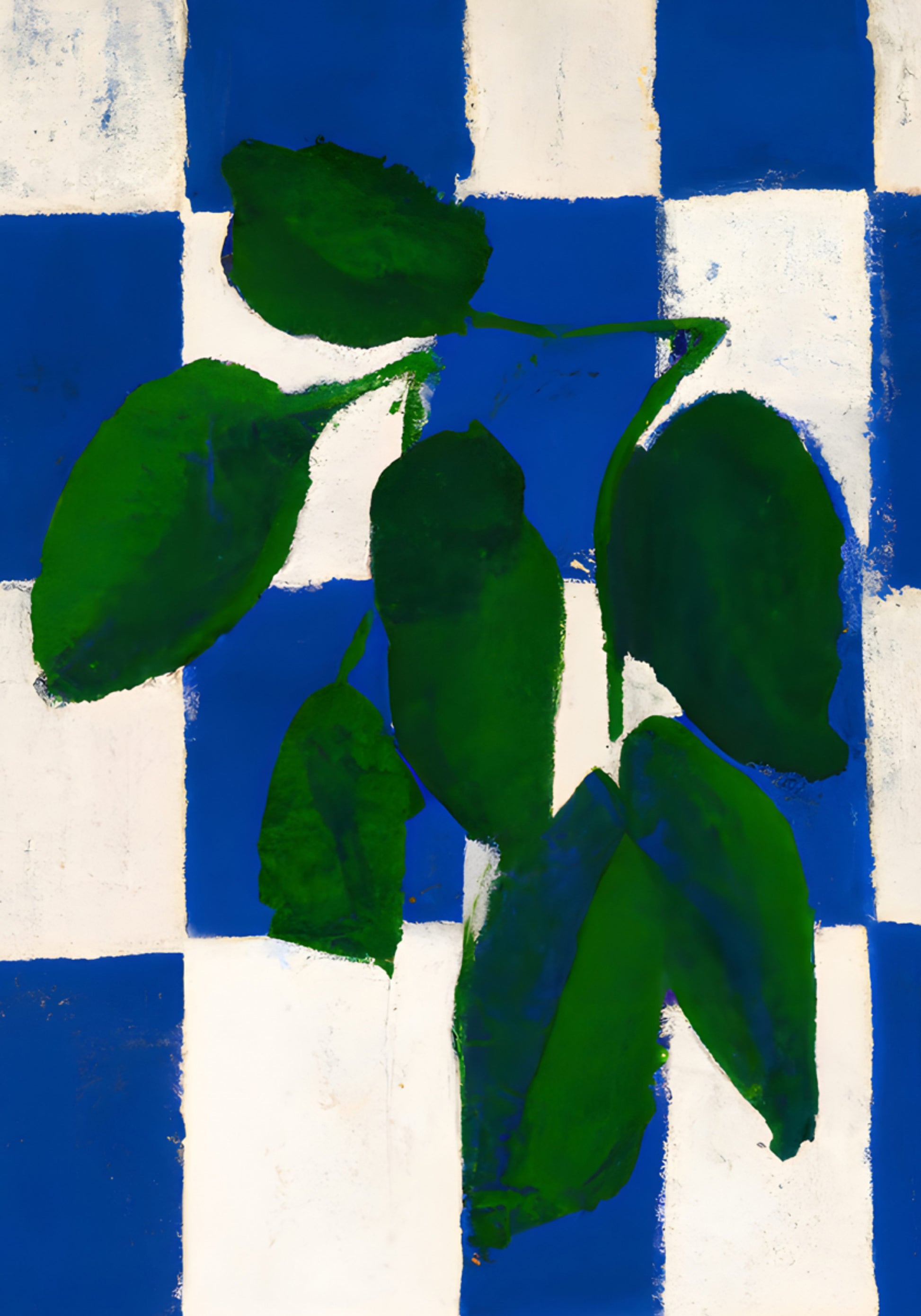 Feuilles vertes, dames bleues