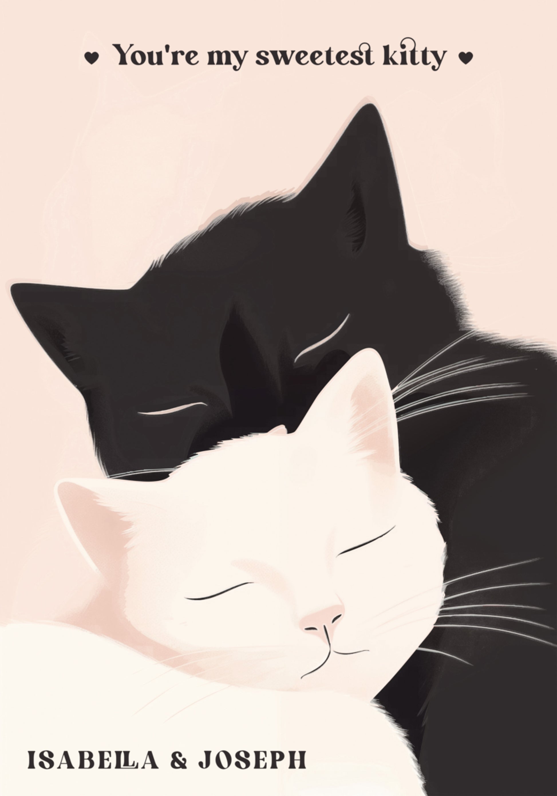 Illustration d'amour de chat non personnelle