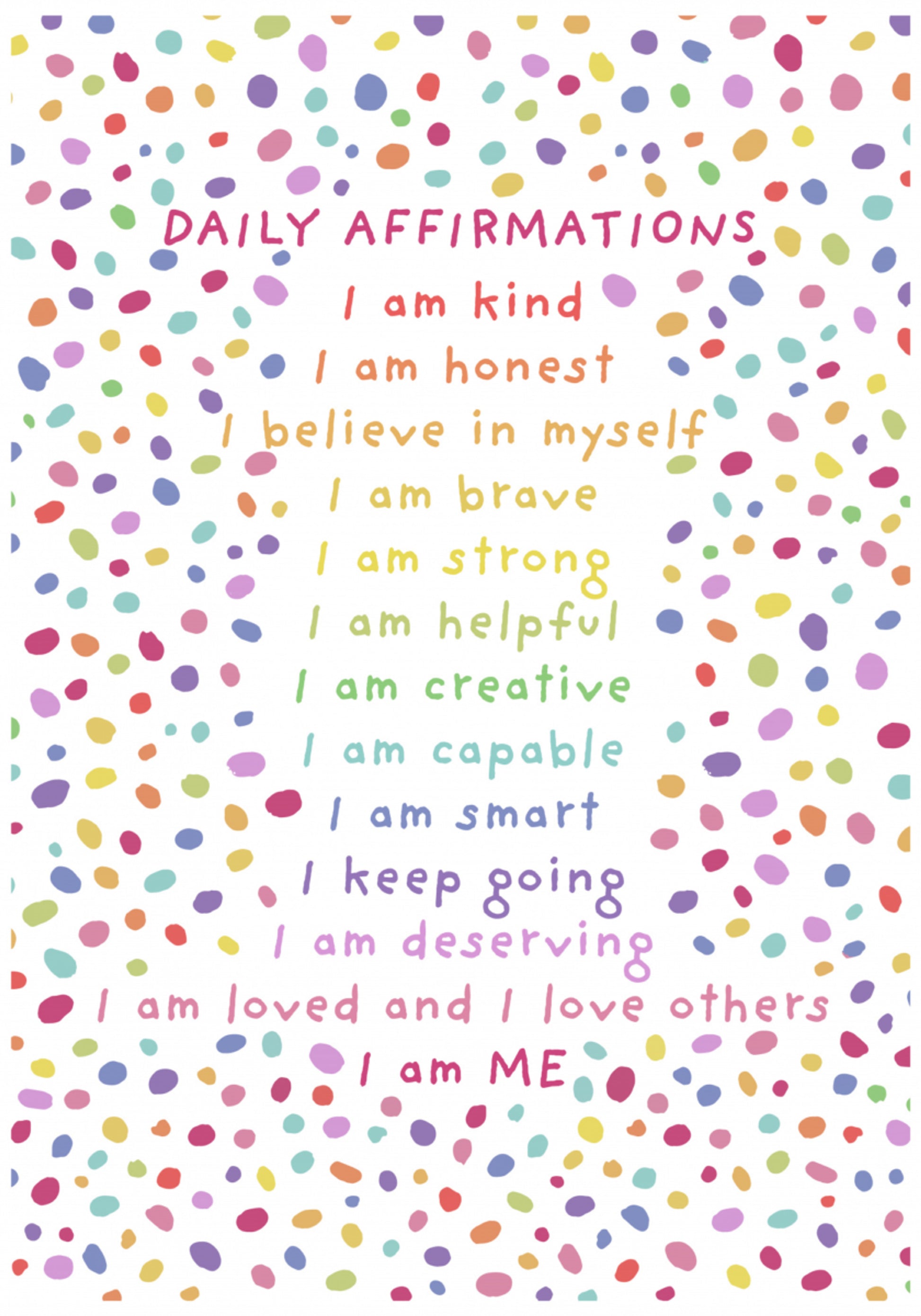 Affirmations quotidiennes Points colorés