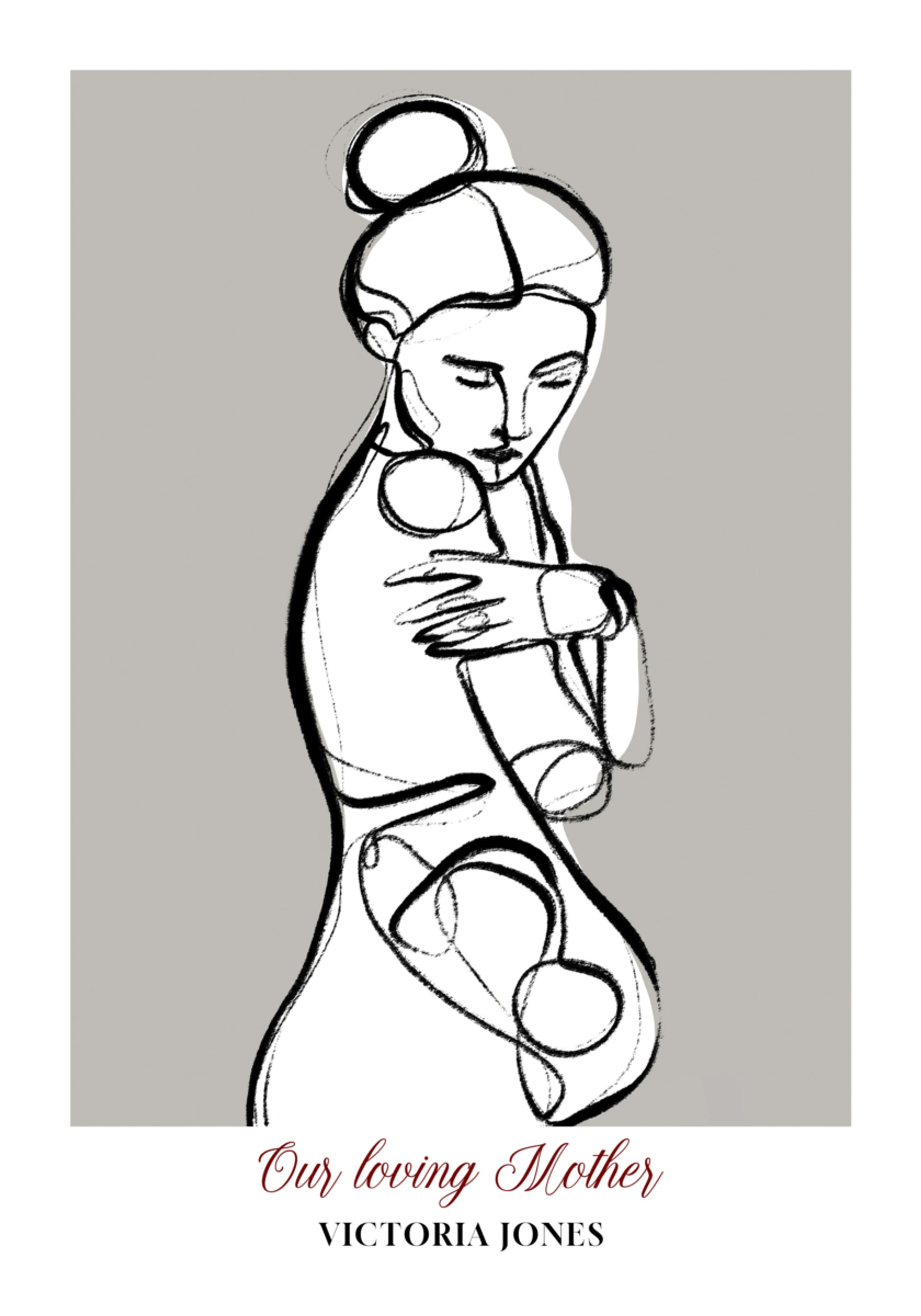 Dessin au trait minimaliste d'une femme en auto-câlins