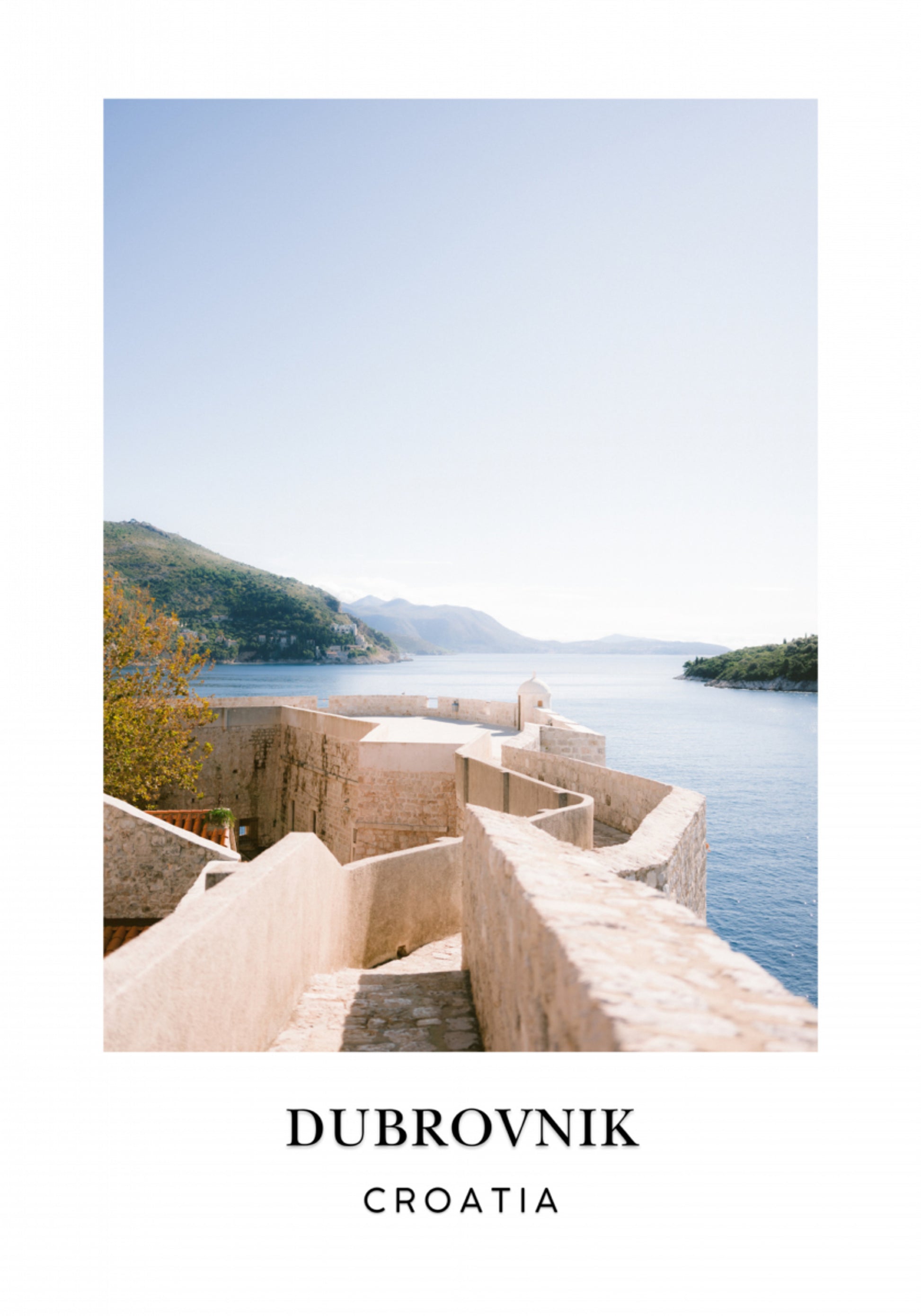 Mur de Dubrovnik Croatie Affiche de voyage
