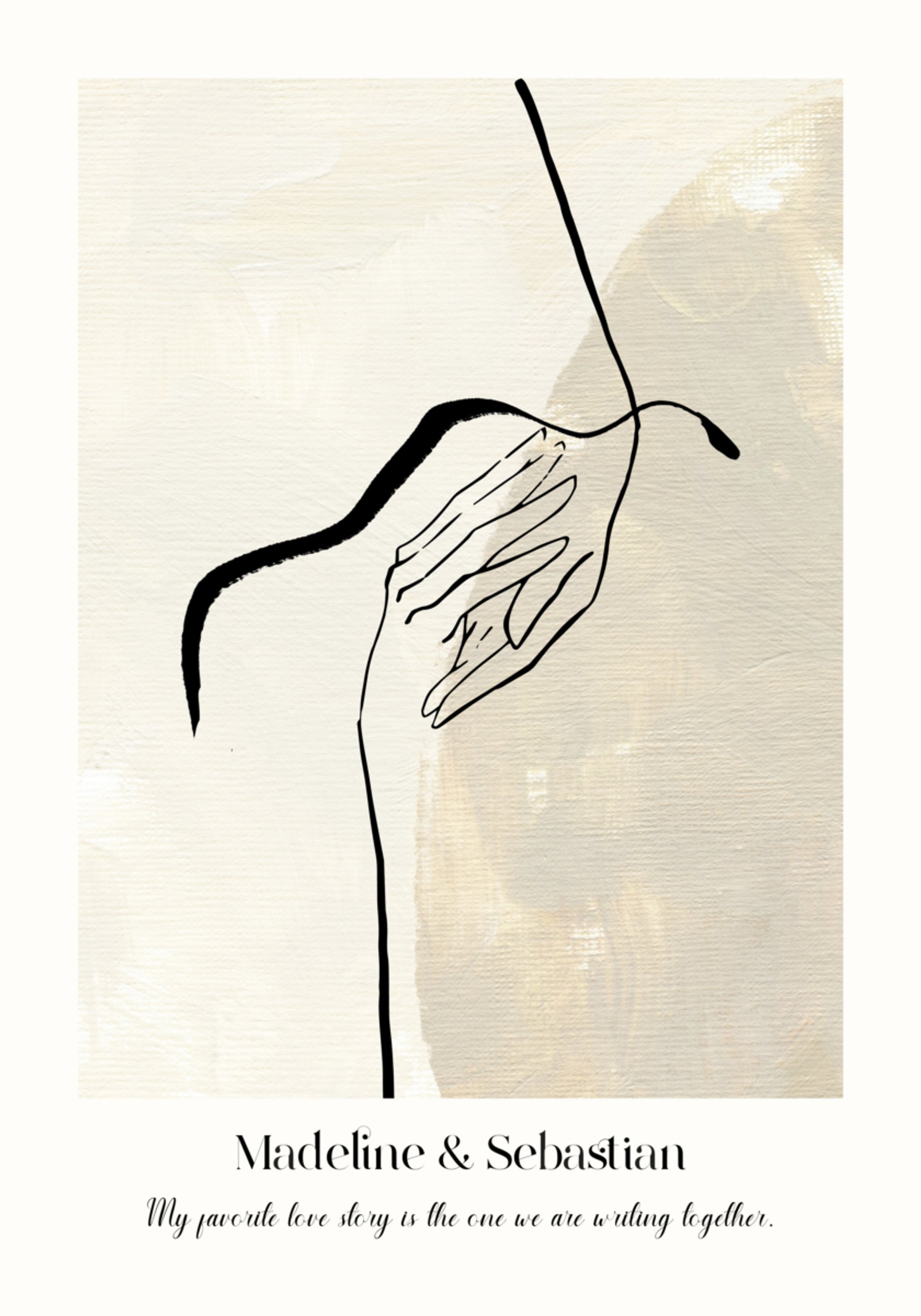 Dessin au trait d'amour abstrait minimaliste Poster