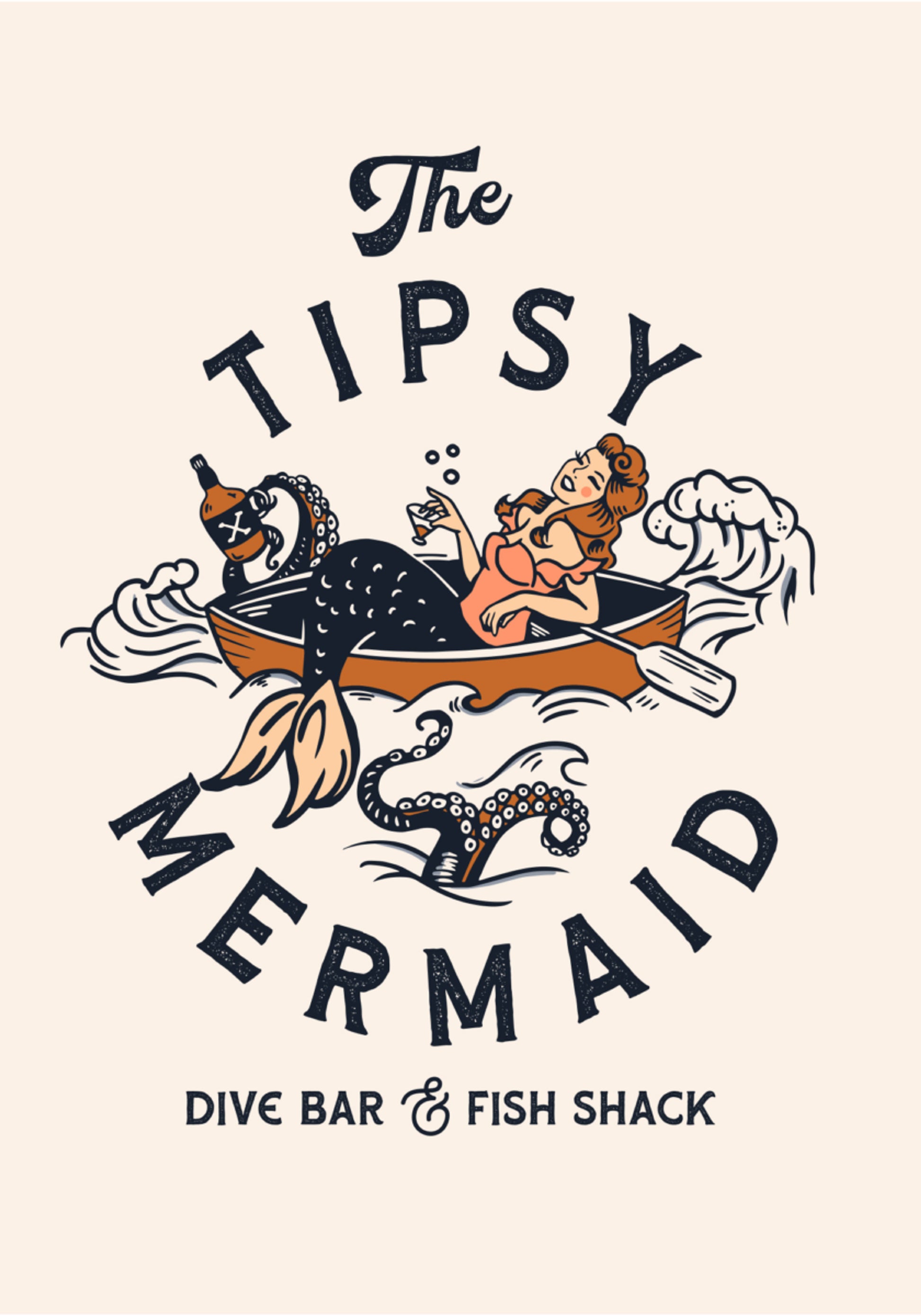 Tipsy Mermaid Dive Bar Sirène Art