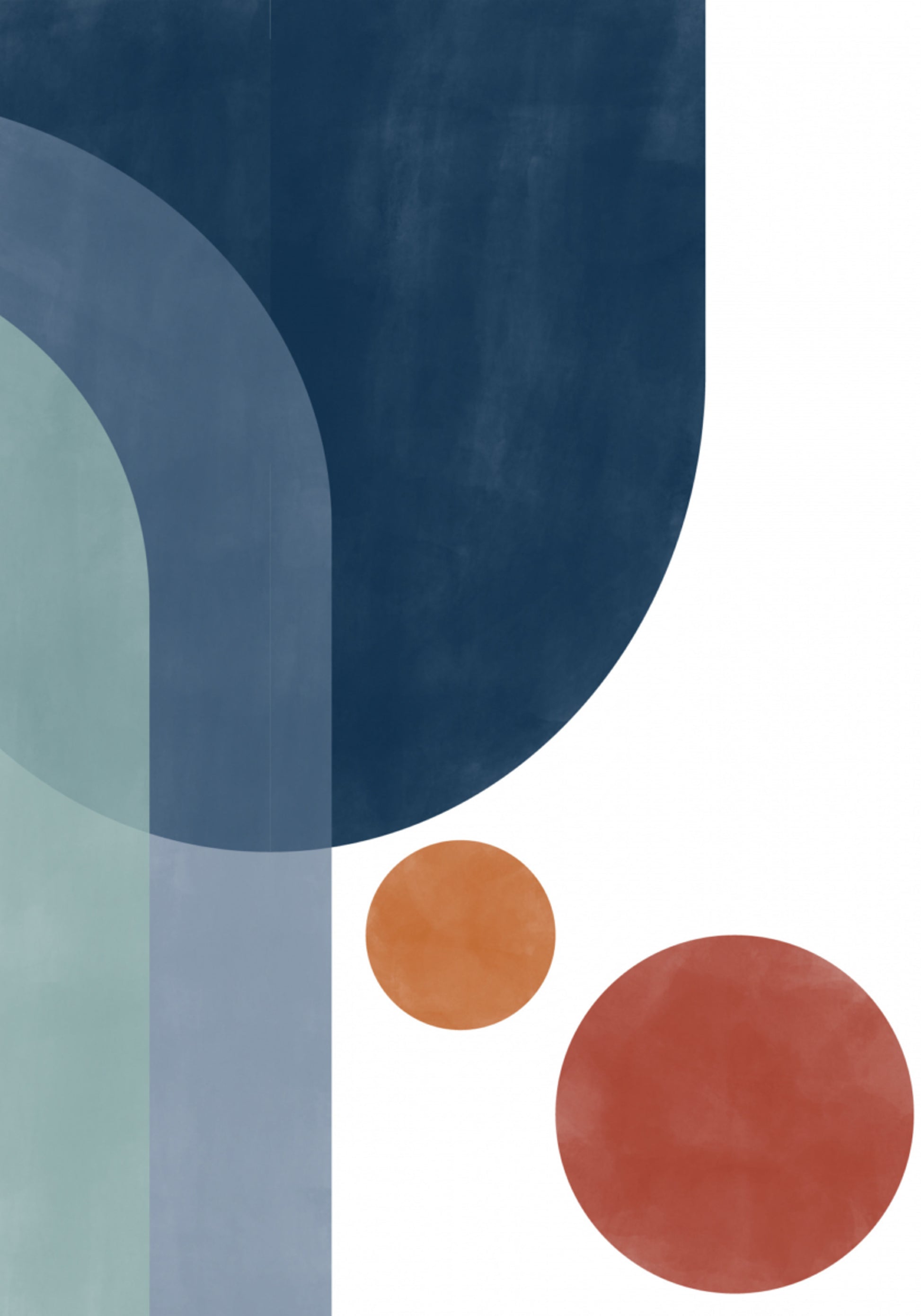 Résumé géométrique bleu orange