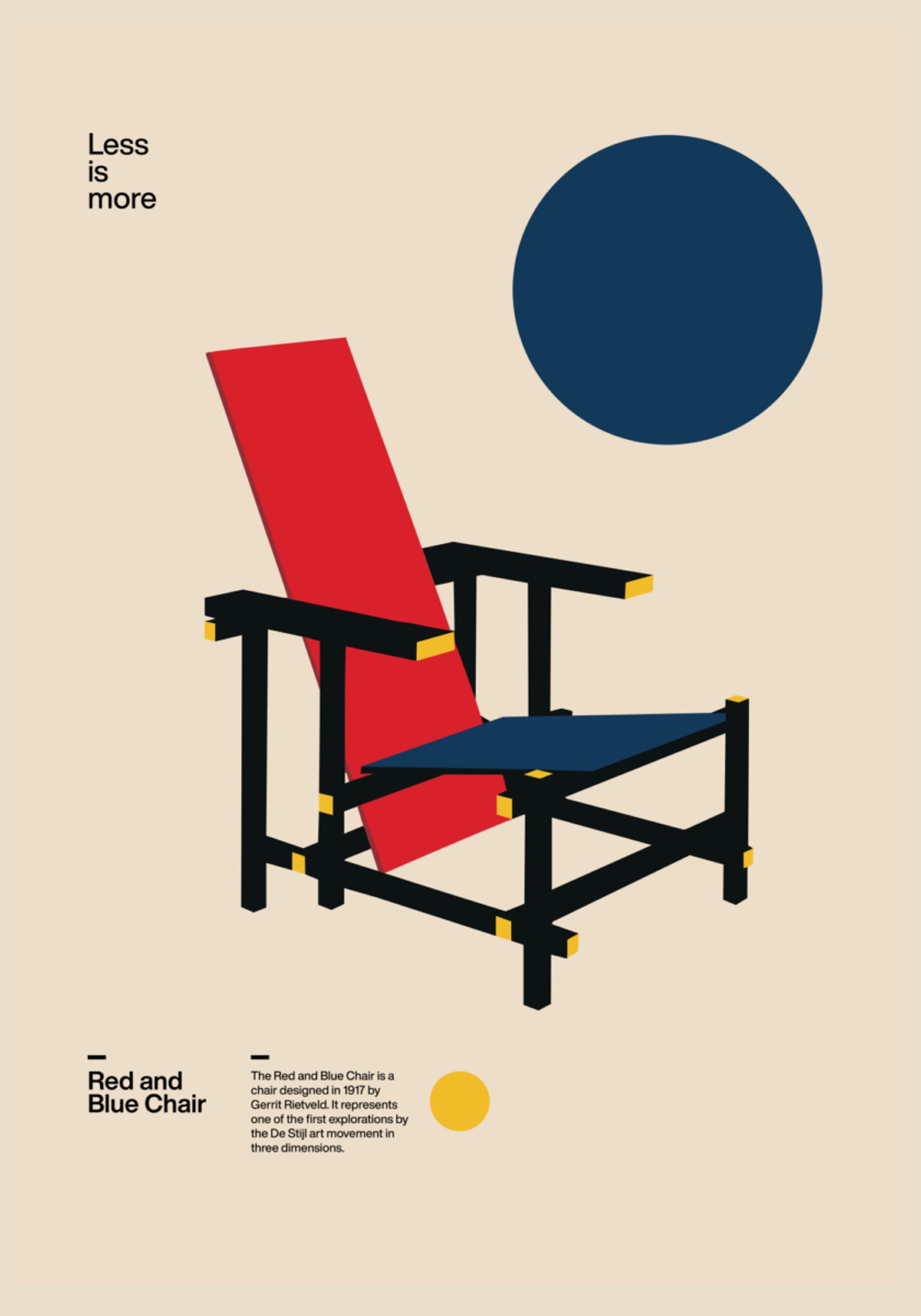 Chaise rouge et bleue