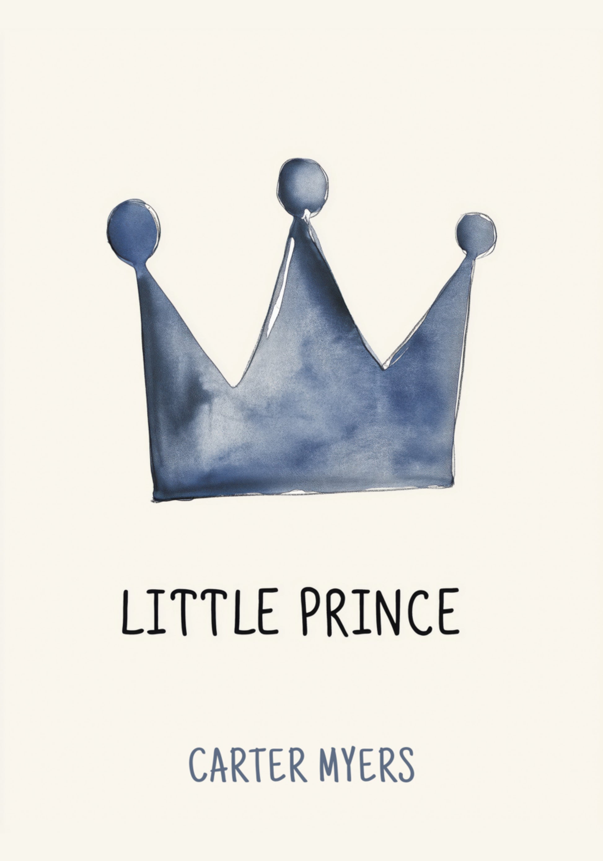 Art mural minimaliste du Petit Prince à couronne bleue