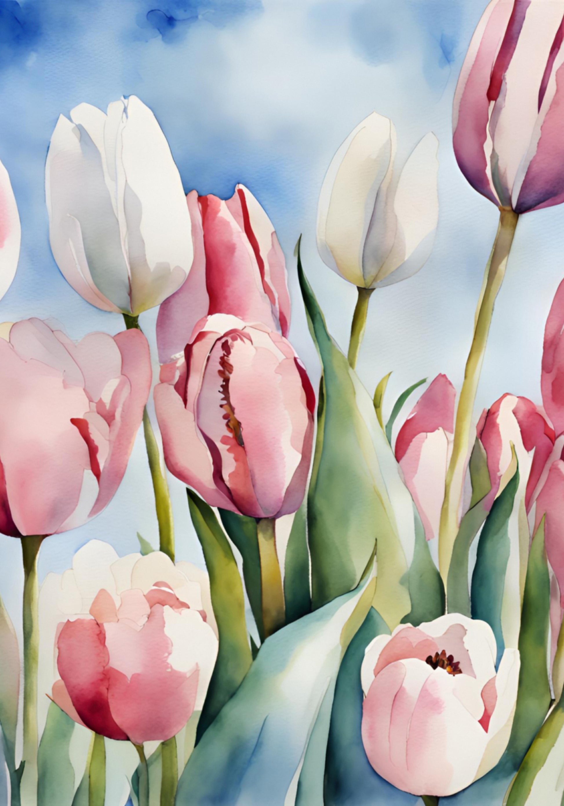 Tulipes de printemps aquarelle