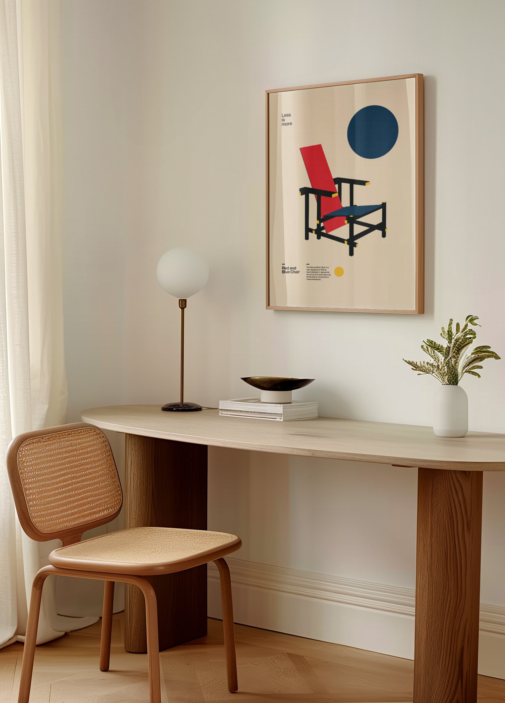 Chaise rouge et bleue