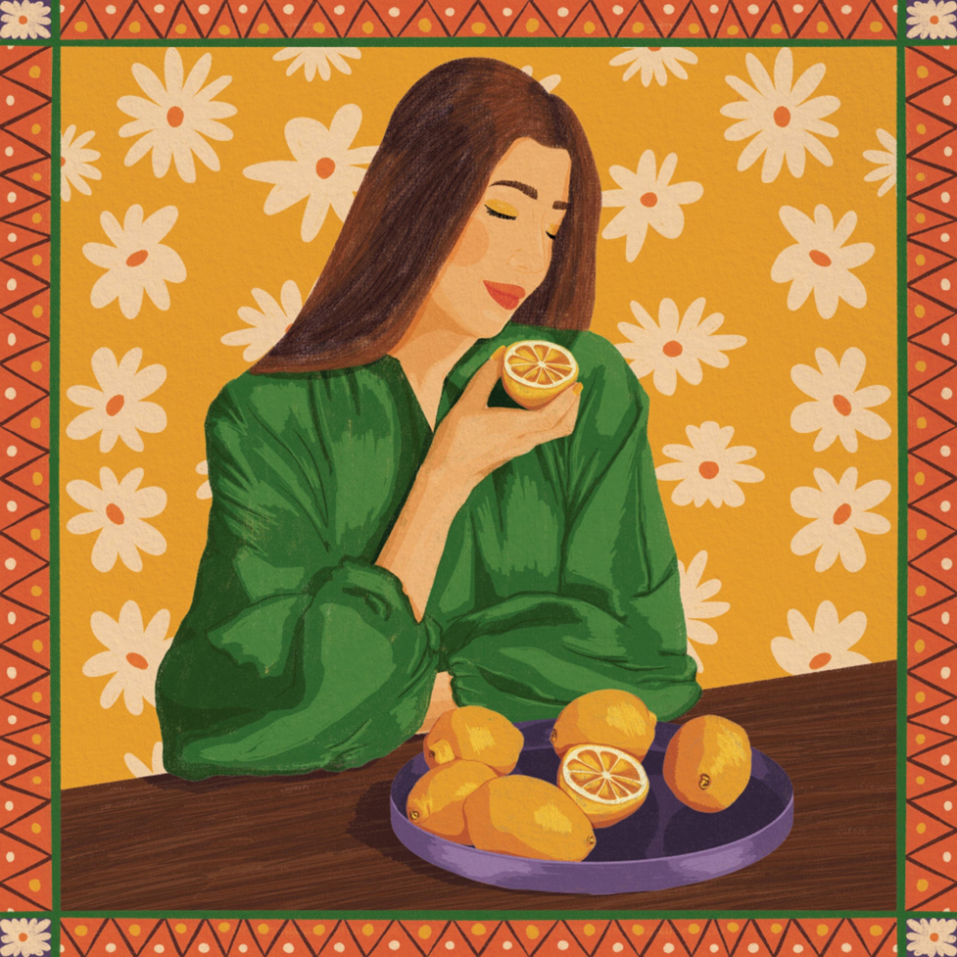Fille citronnée bohème