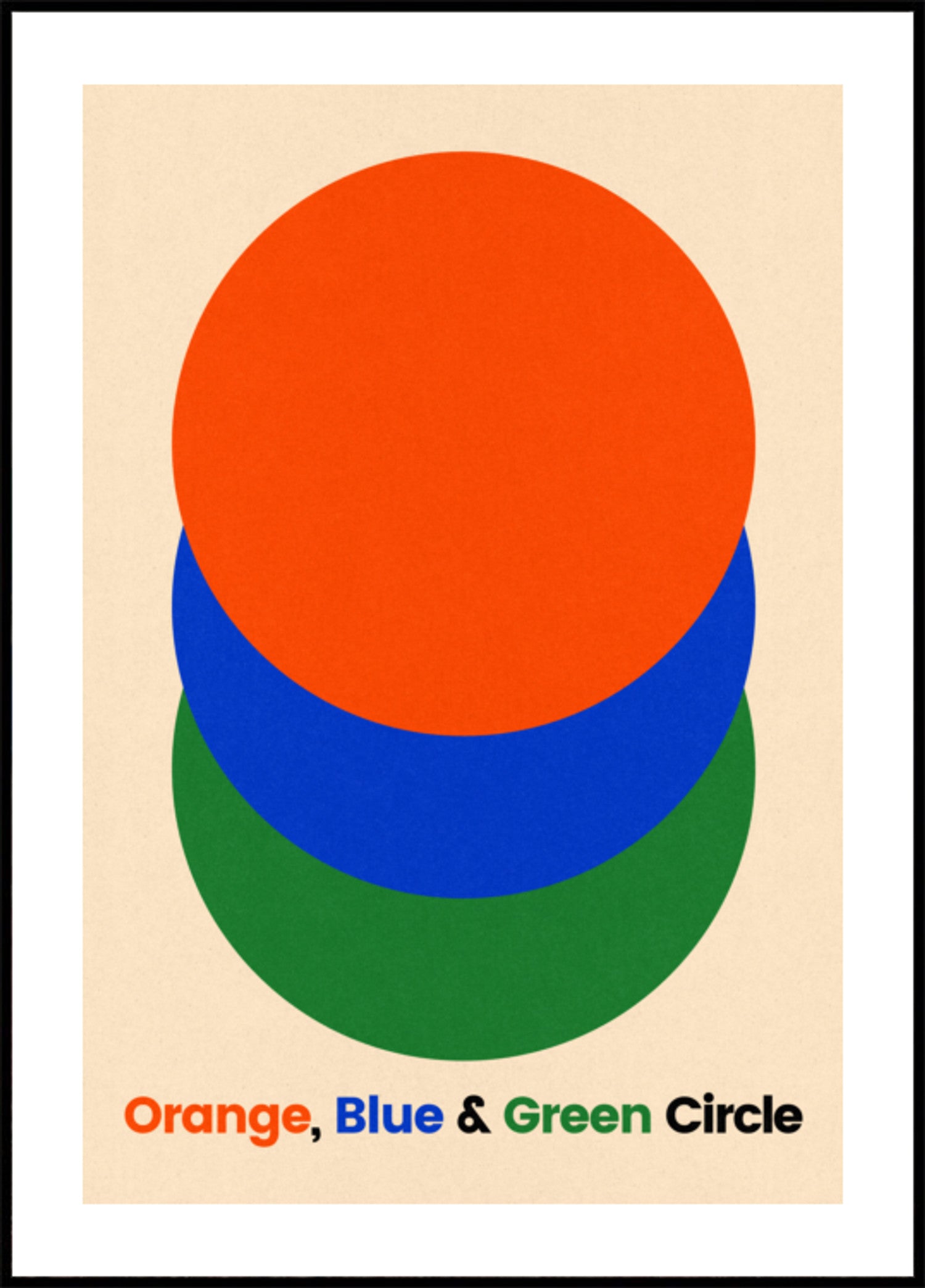 Cercles orange bleu vert