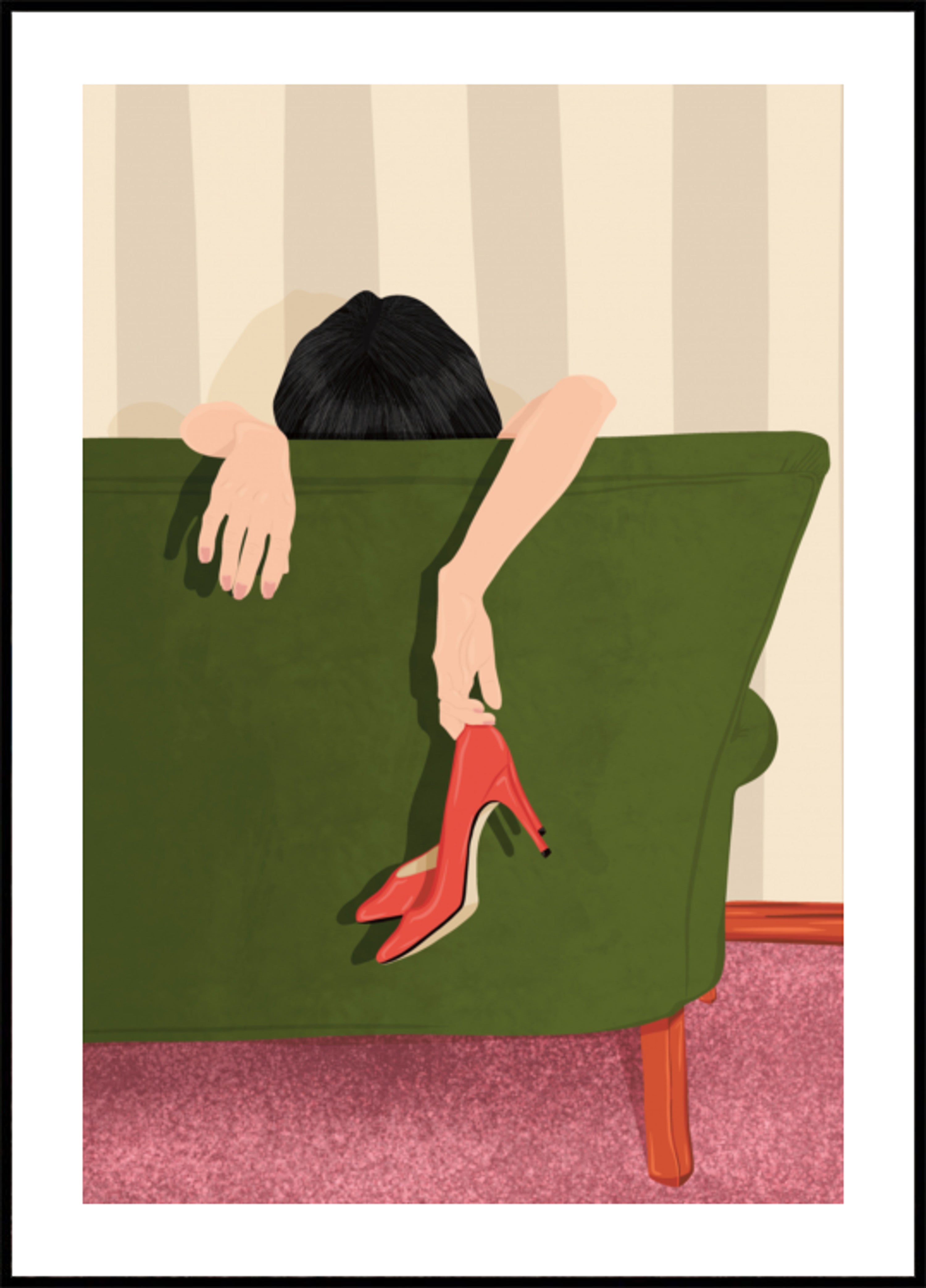 Femme Au Repos Talons Rouges