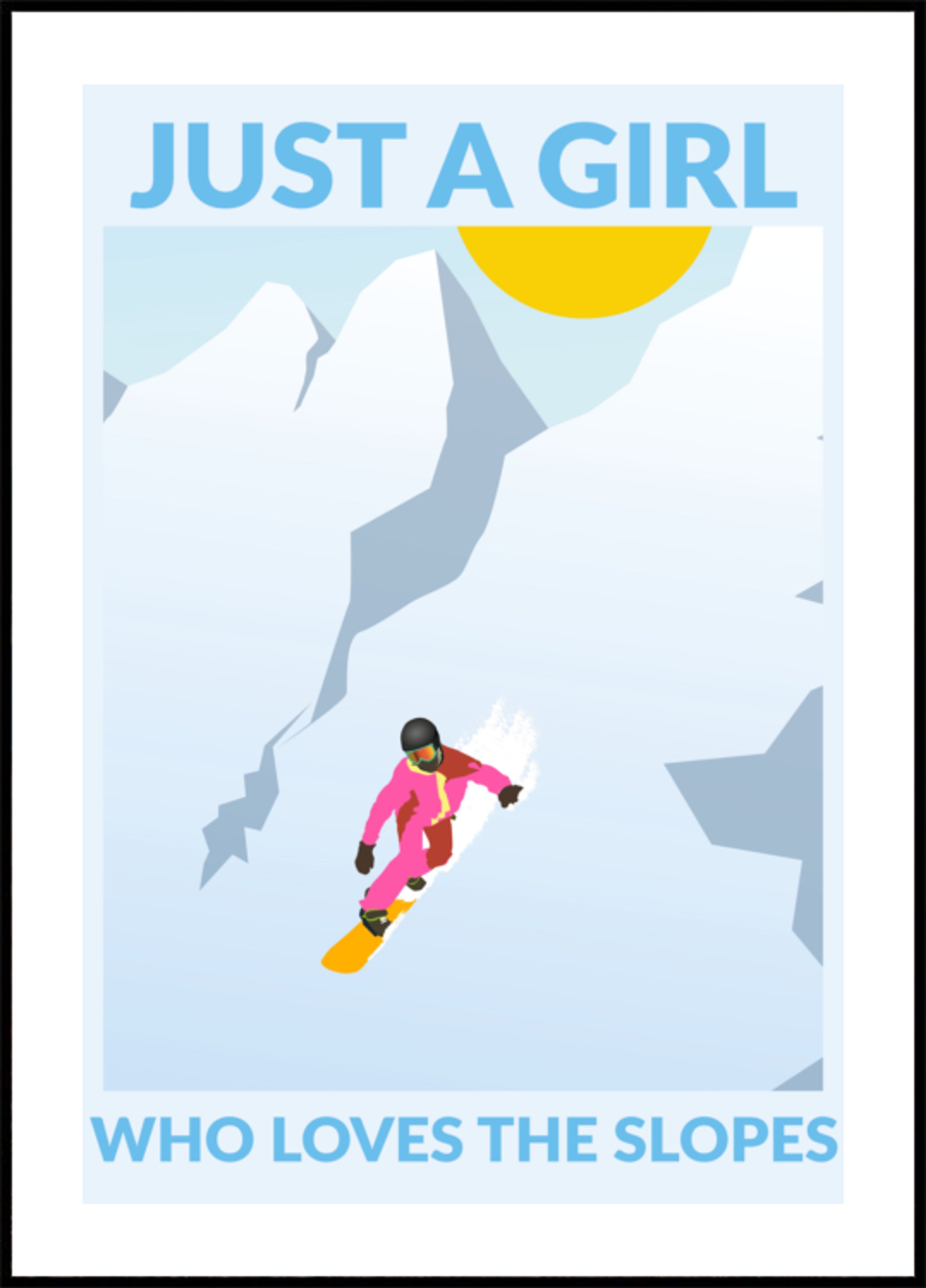 Fille Snowboarding Montagnes Ensoleillées
