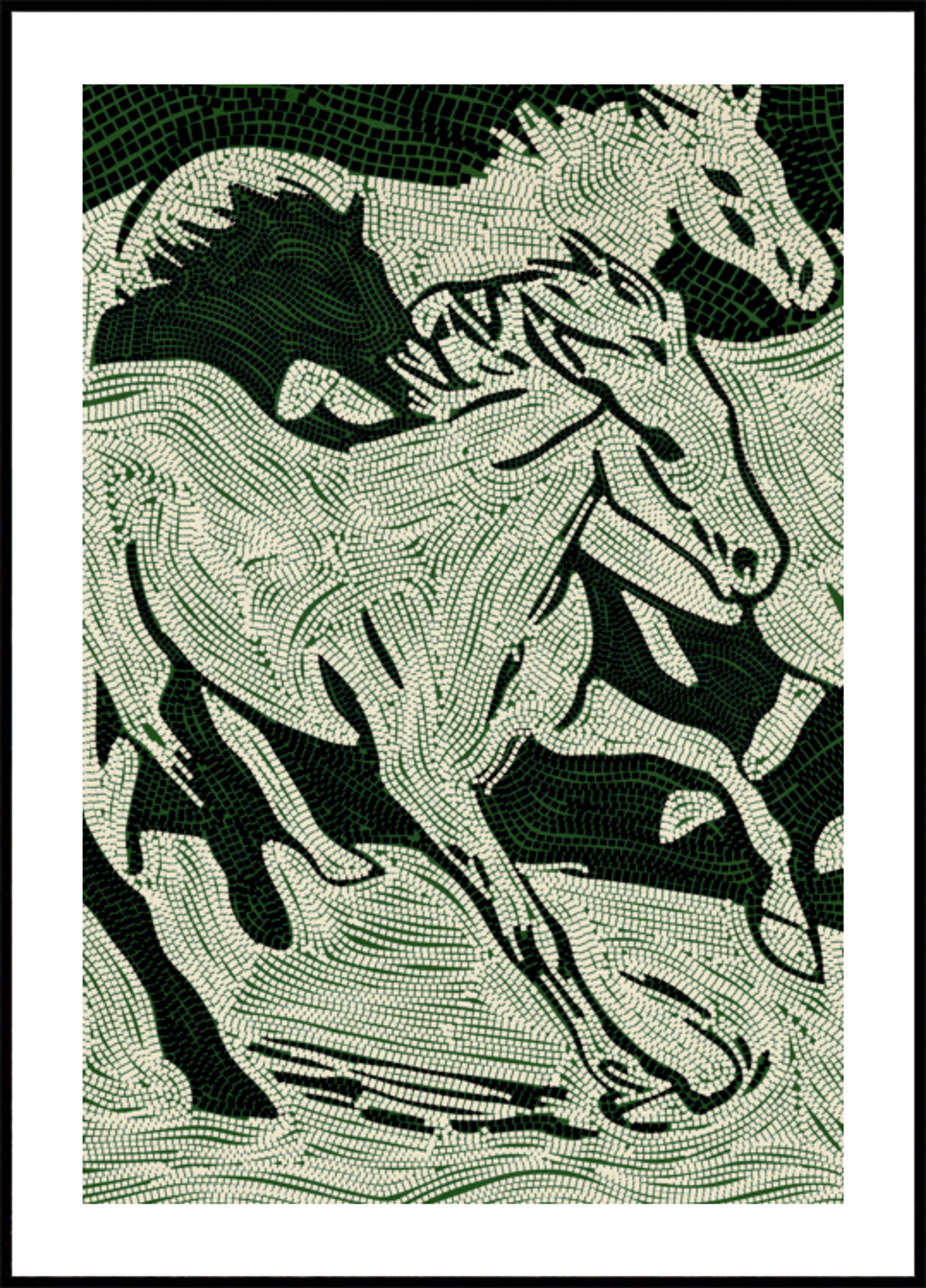 Chevaux verts qui coule