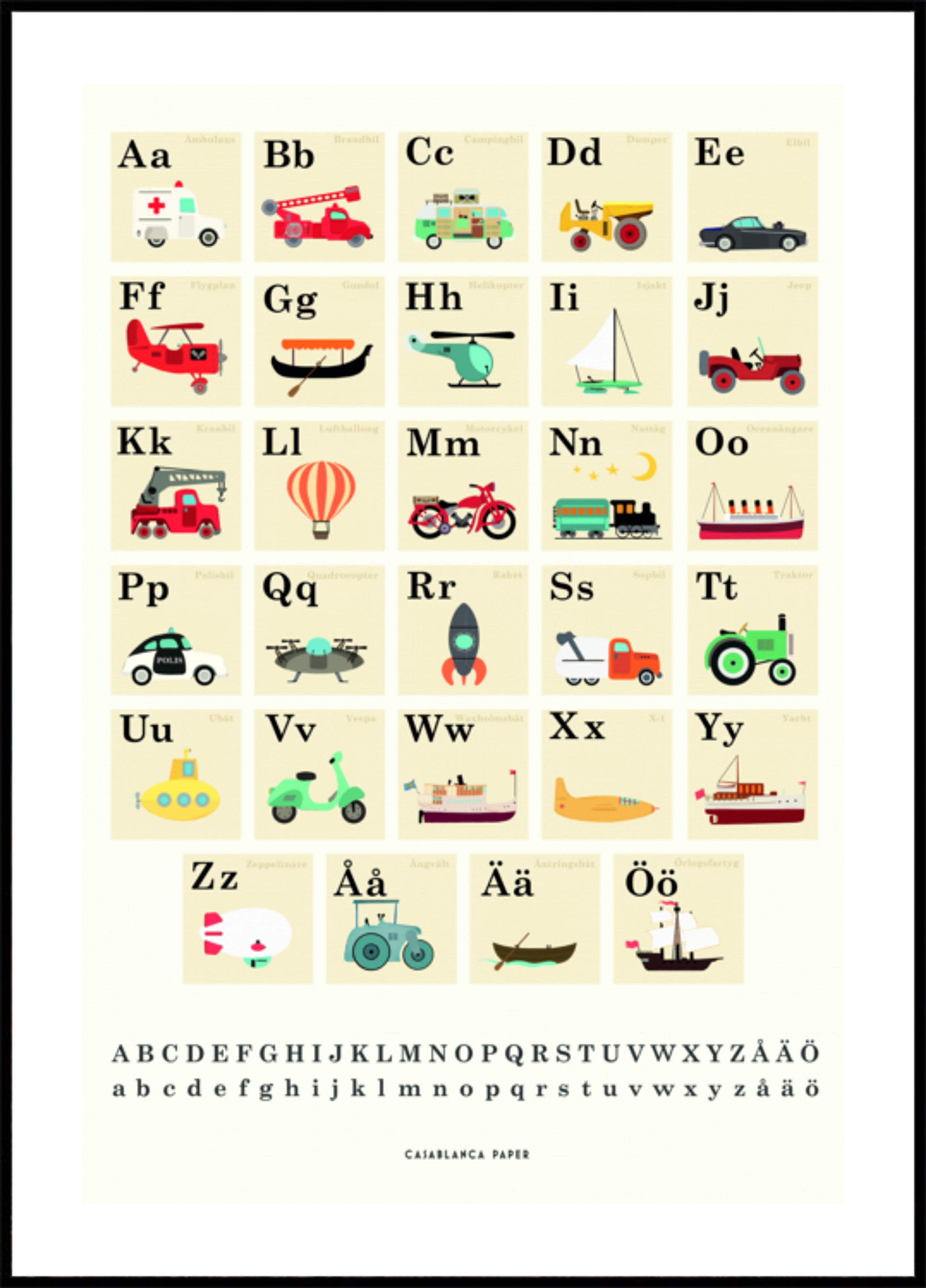 Alphabet de véhicule ludique