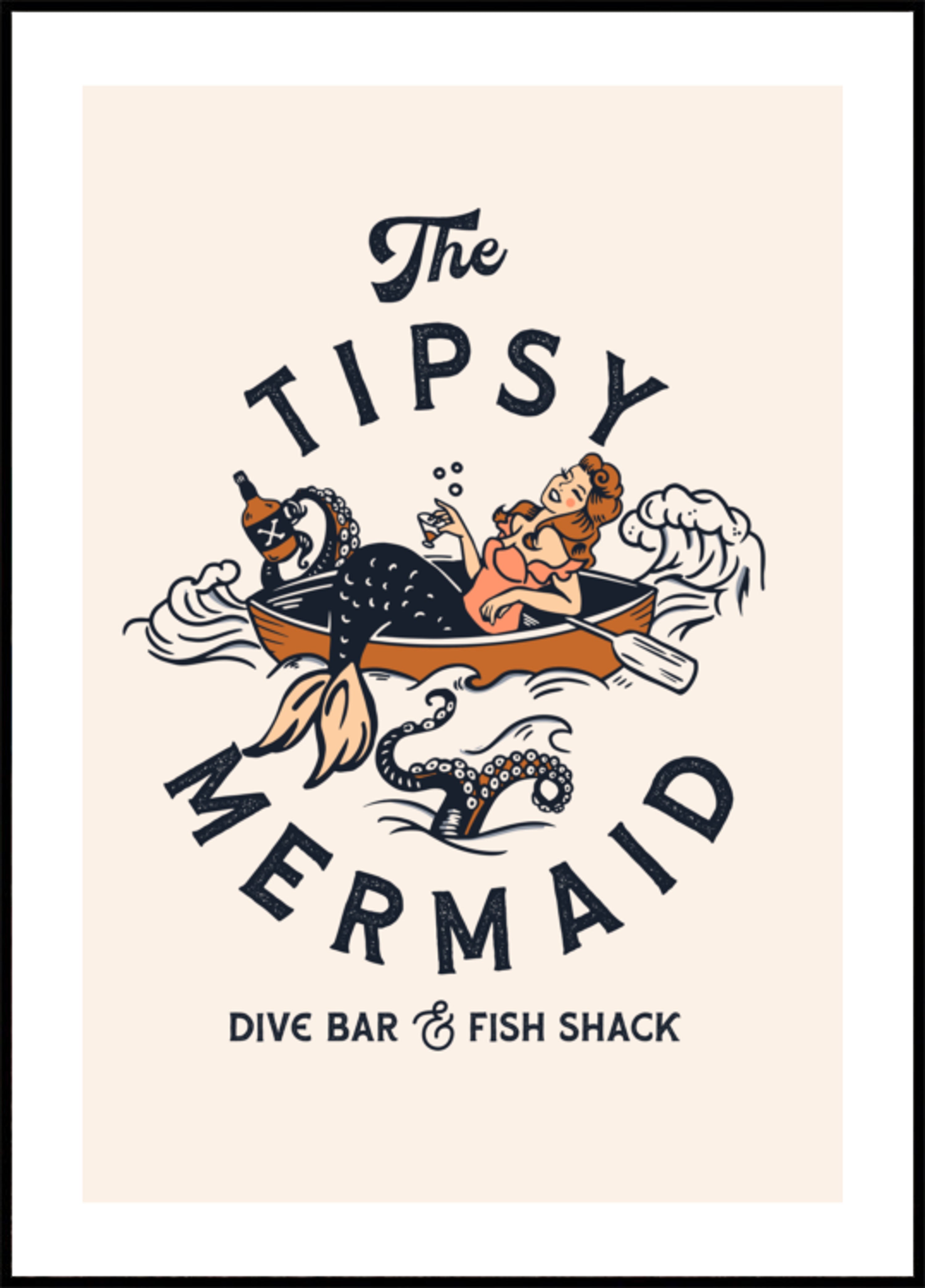 Tipsy Mermaid Dive Bar Sirène Art