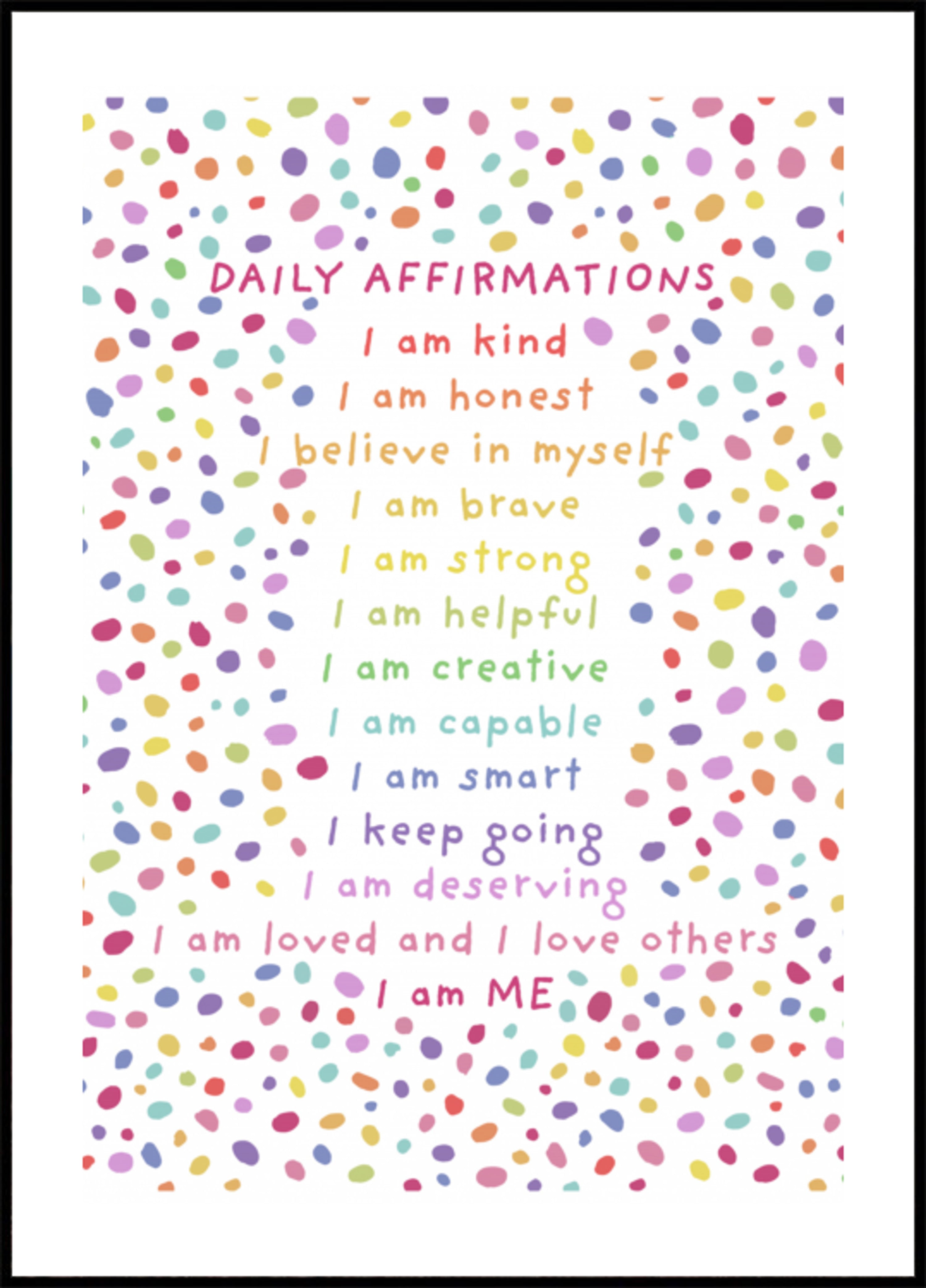 Affirmations quotidiennes Points colorés