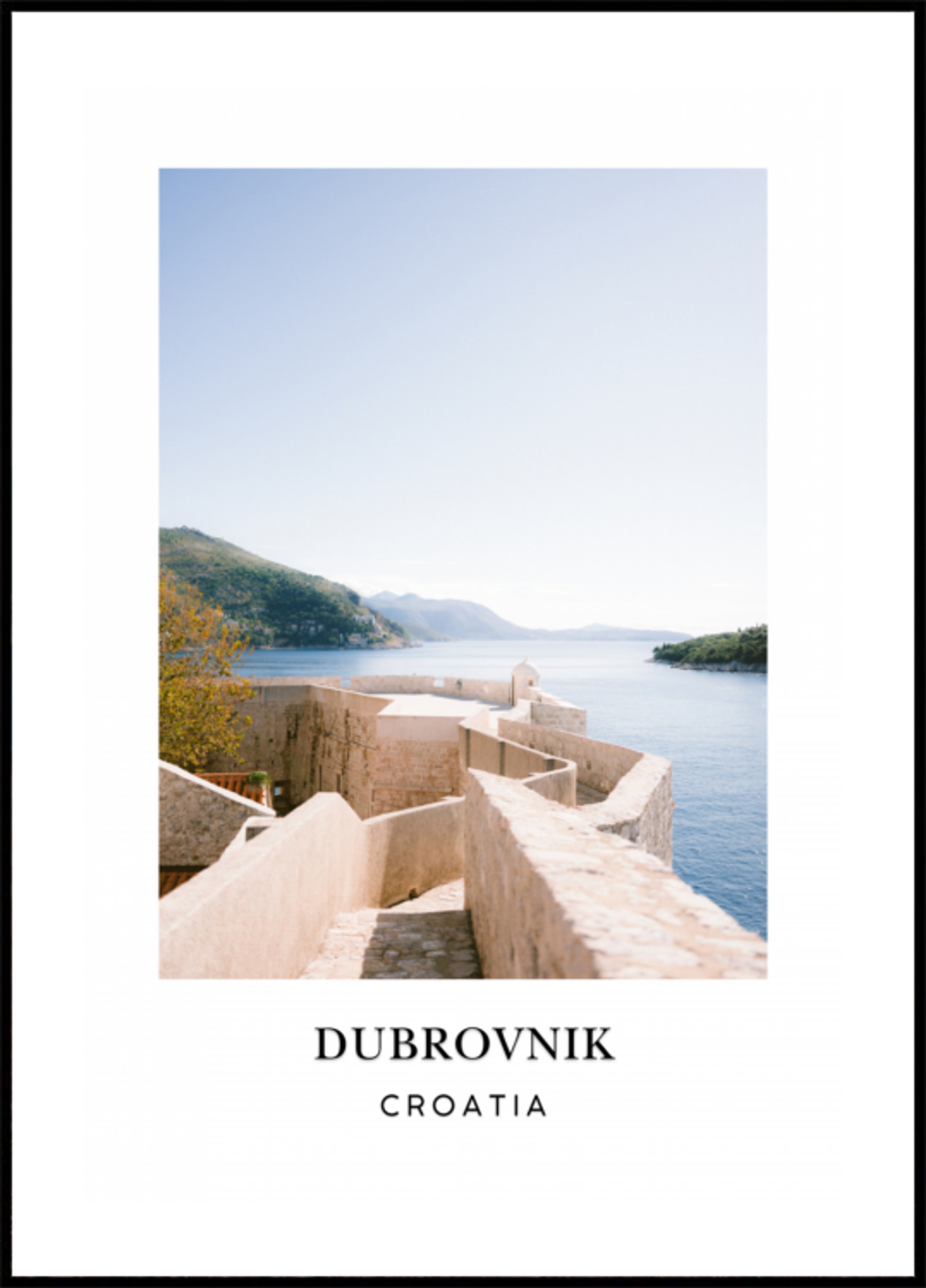 Mur de Dubrovnik Croatie Affiche de voyage
