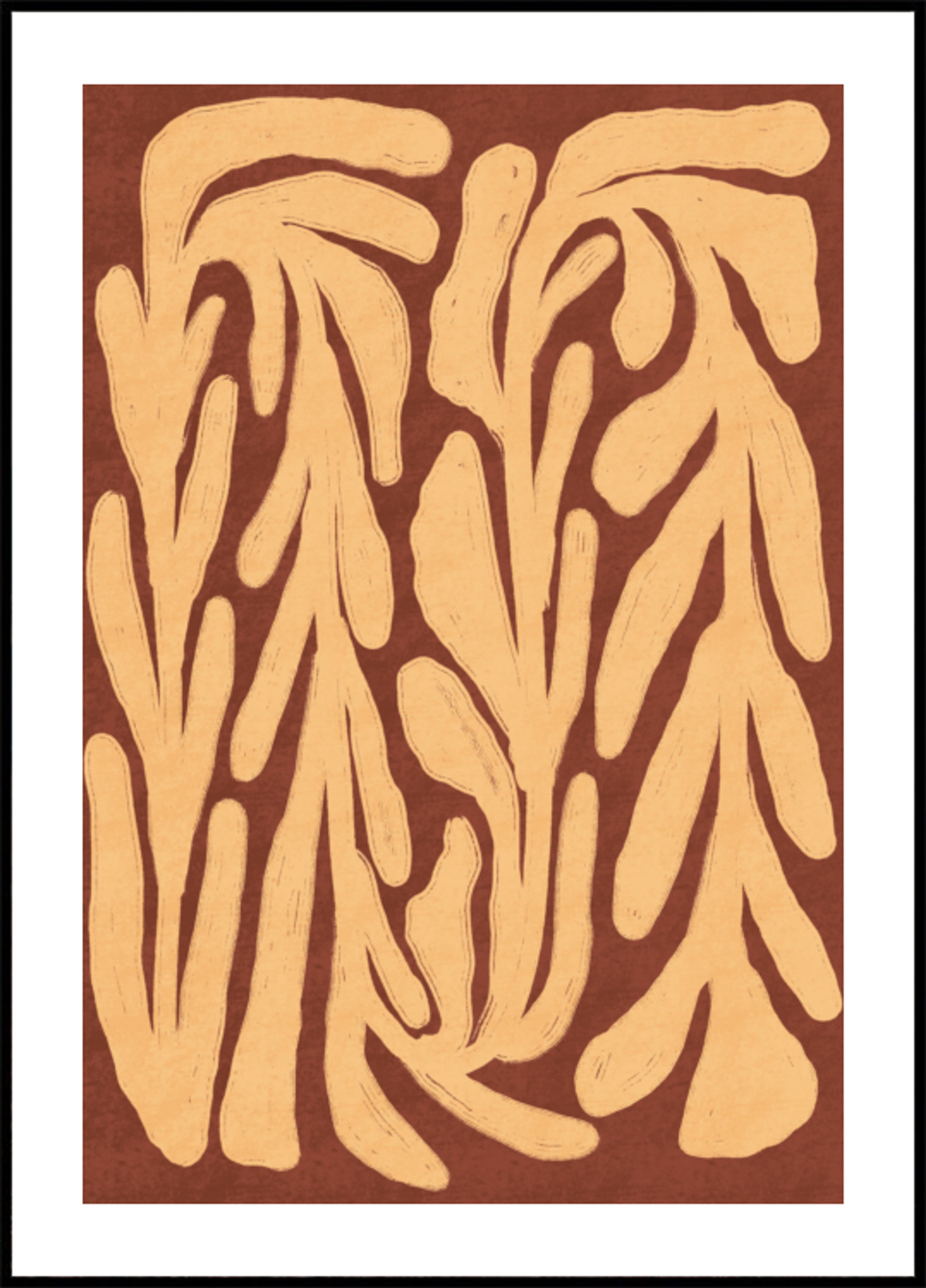 Motif de feuilles en terre cuite