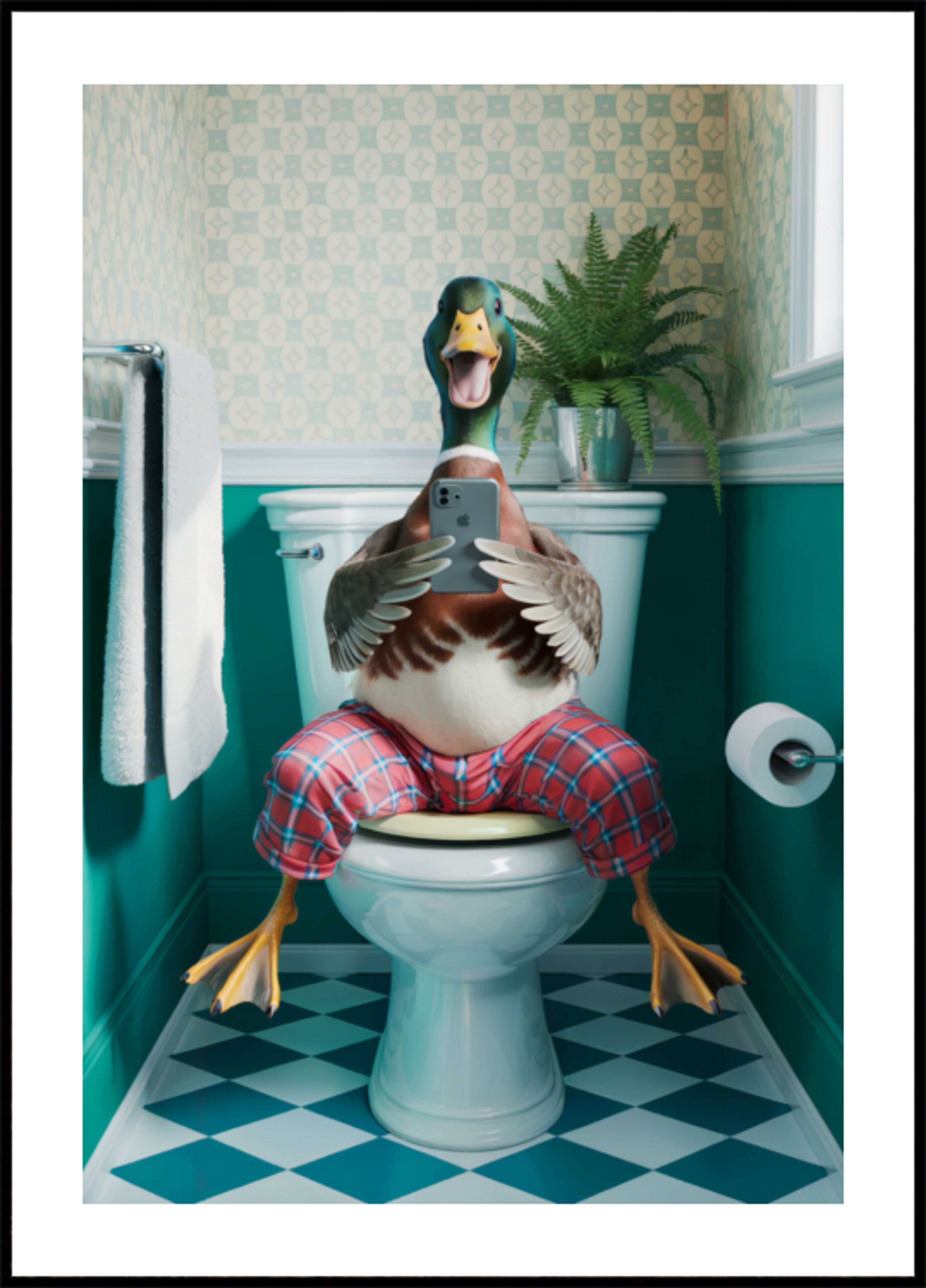 Selfie de canard de pyjama