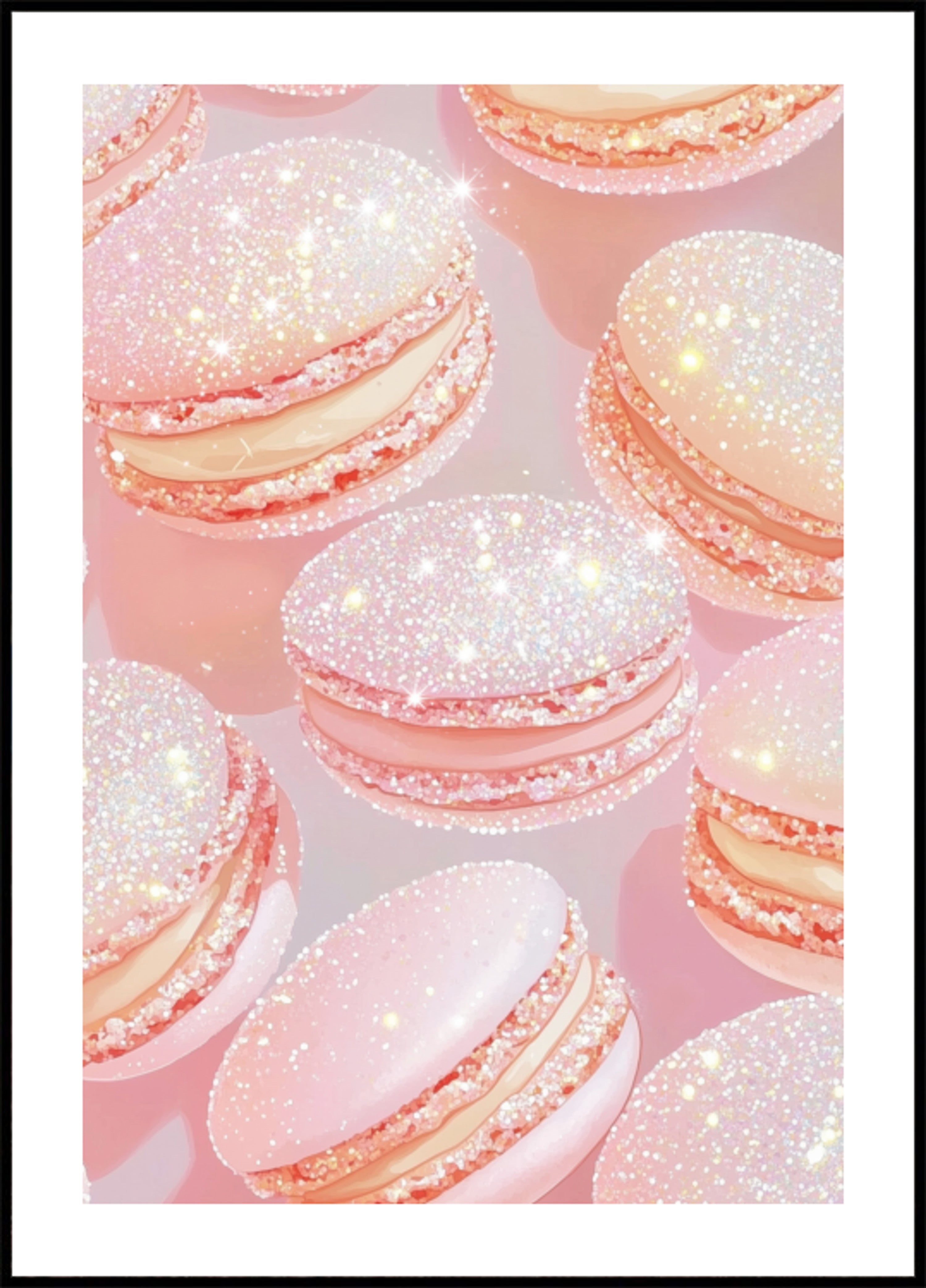Macarons roses scintillants