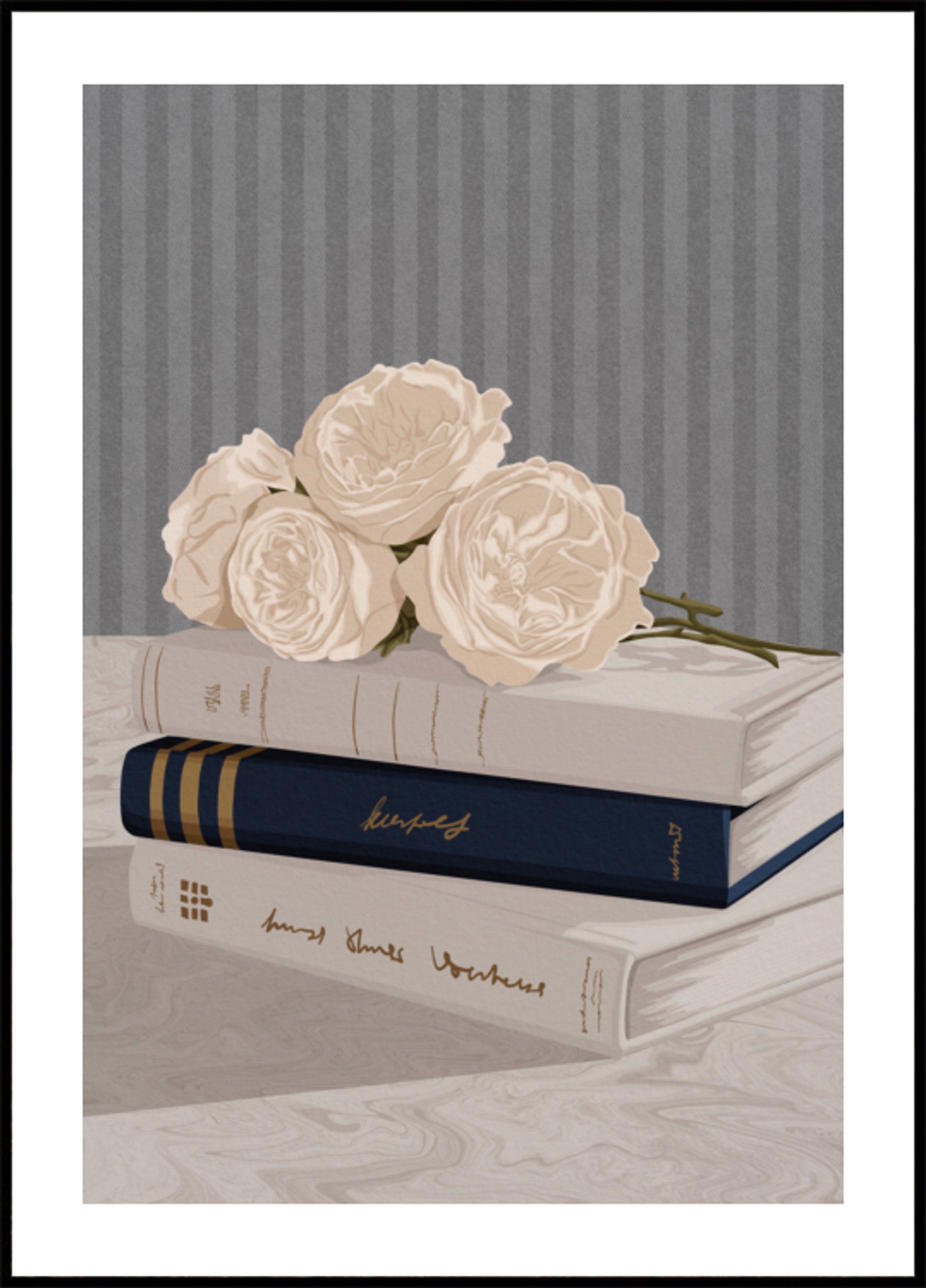 Roses douces et livres