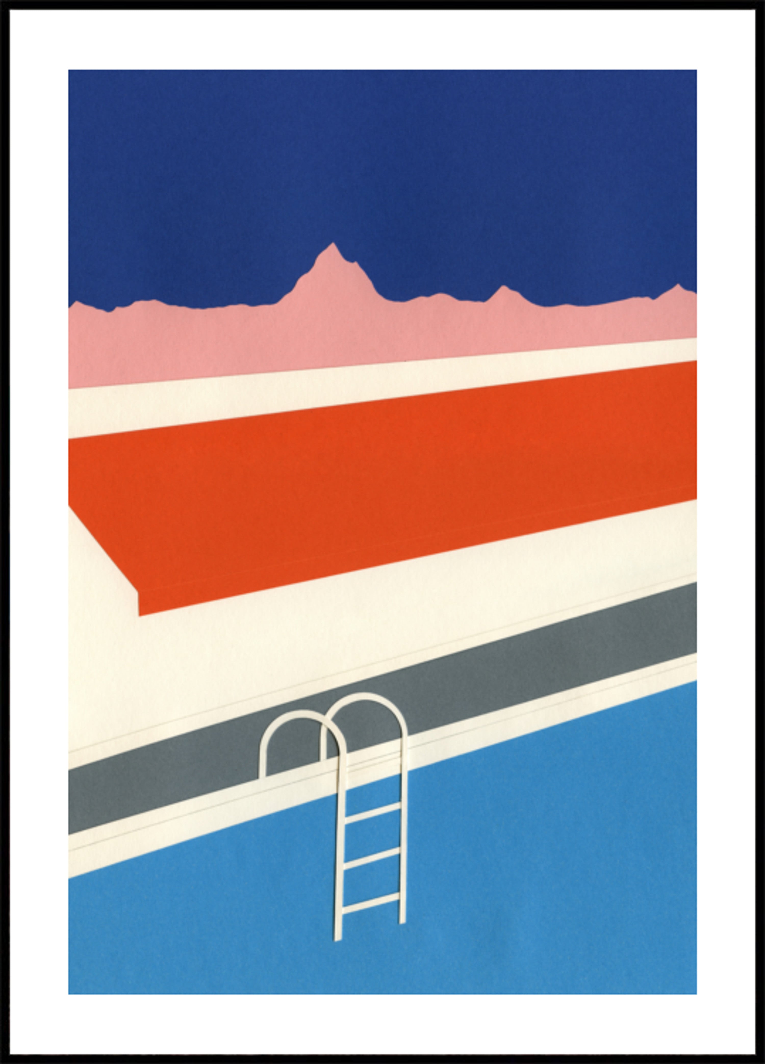 Résumé coloré au bord de la piscine