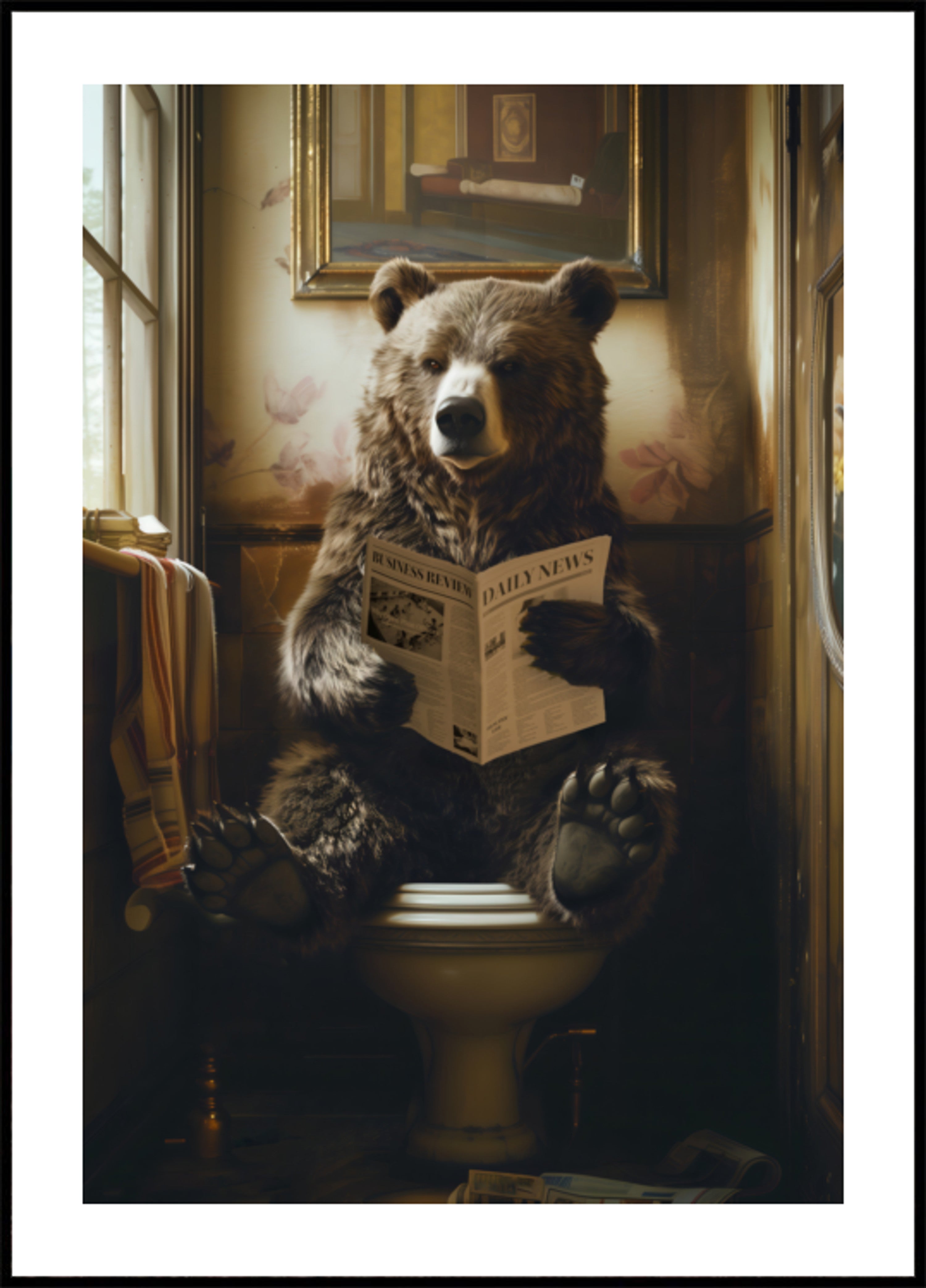 Ours lisant le journal