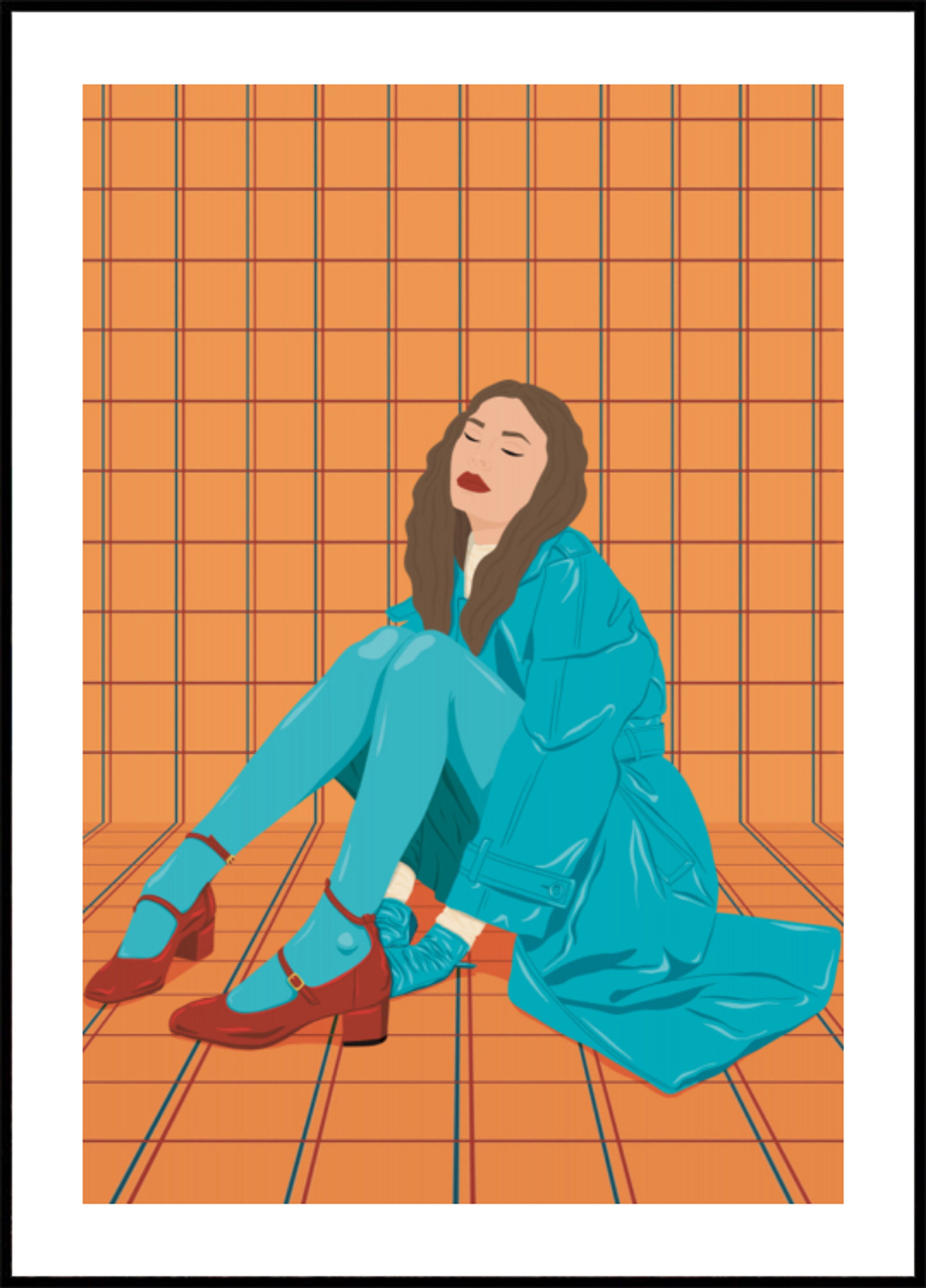 Femme élégante en bleu sarcelle