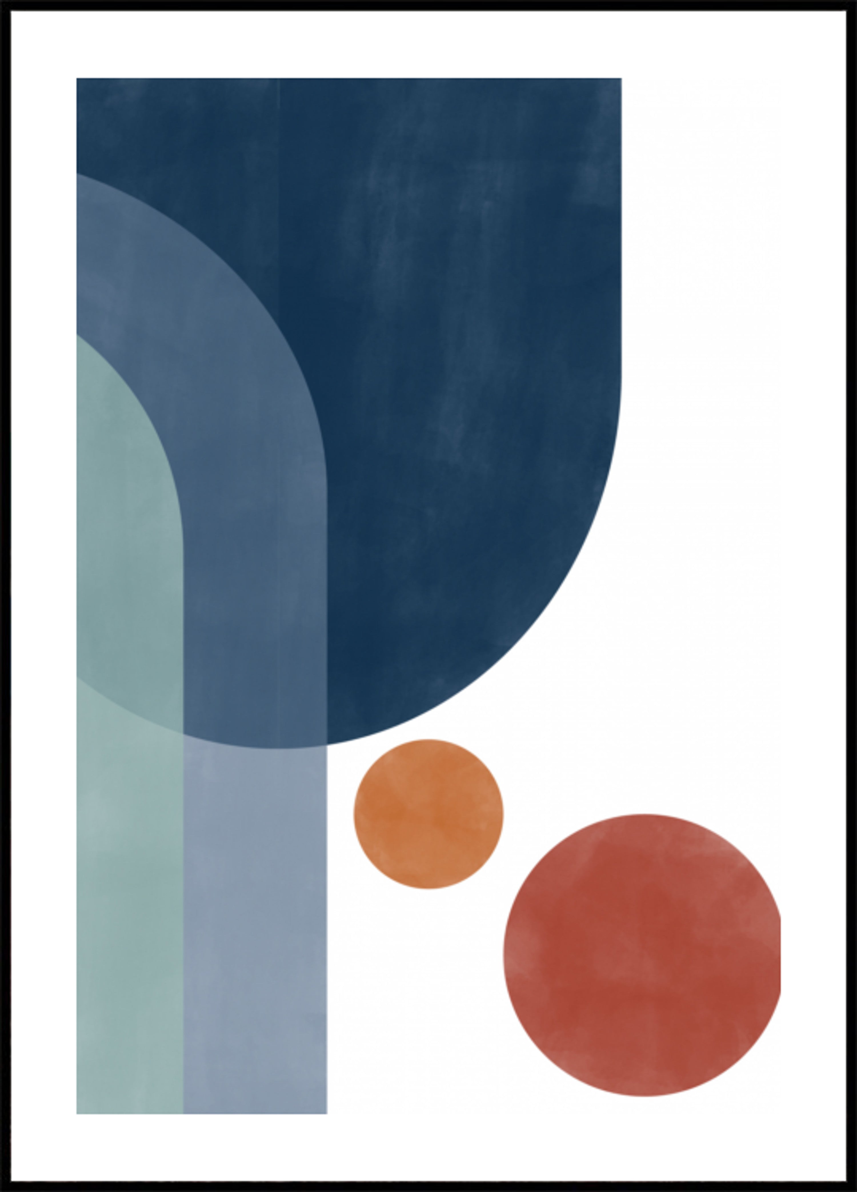 Résumé géométrique bleu orange