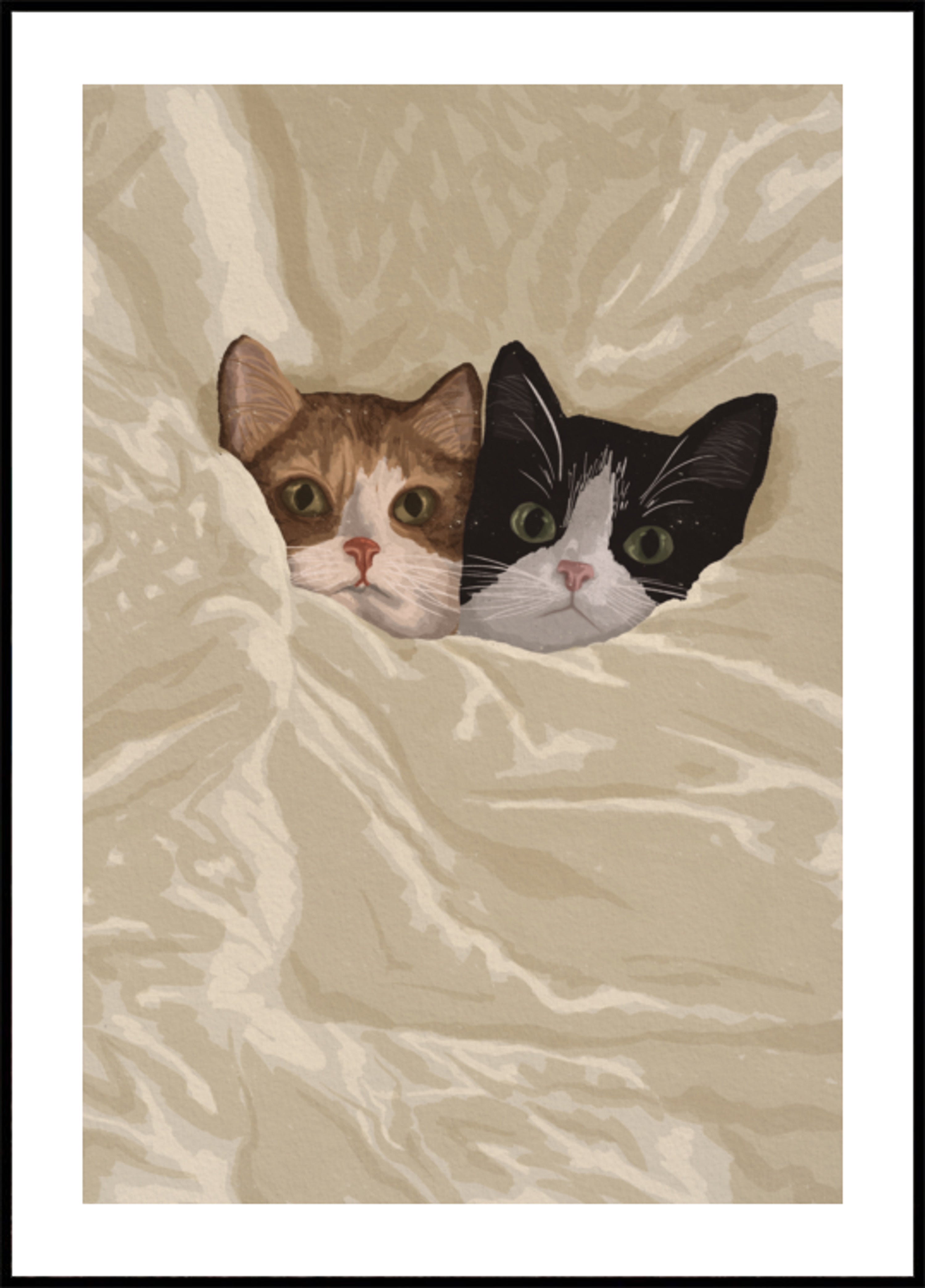 Chats confortables jetant un coup d’œil