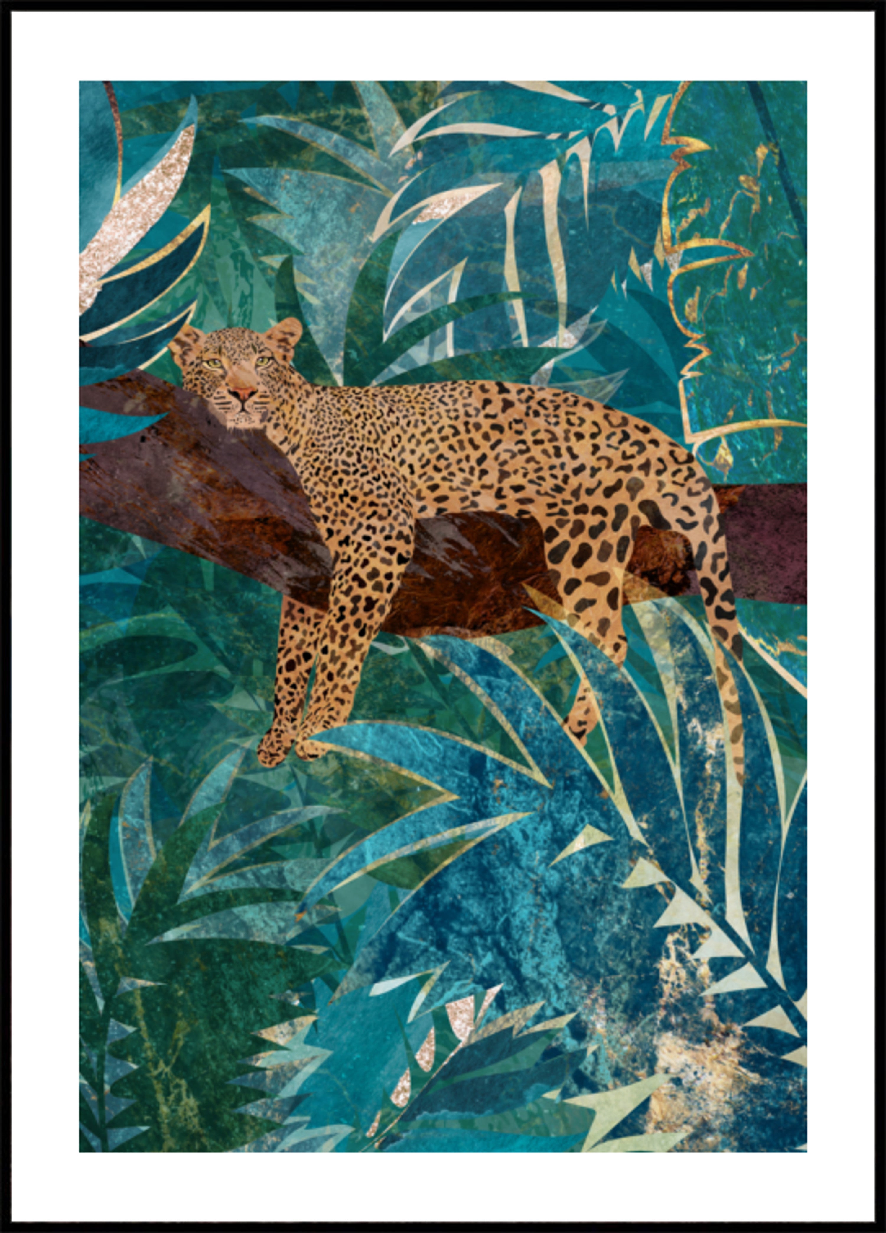 Léopard de la jungle turquoise