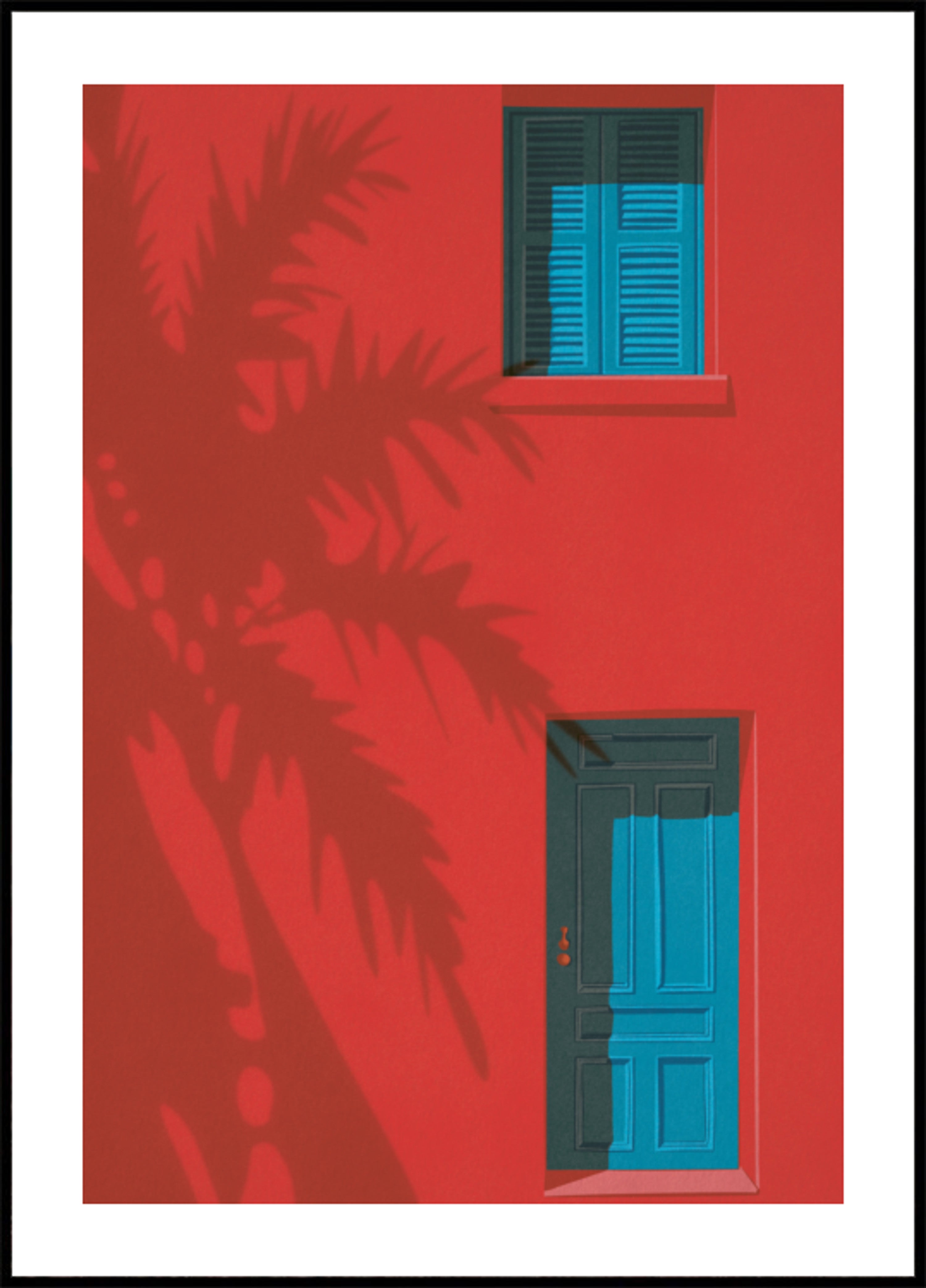 Mur Rouge Porte Bleue