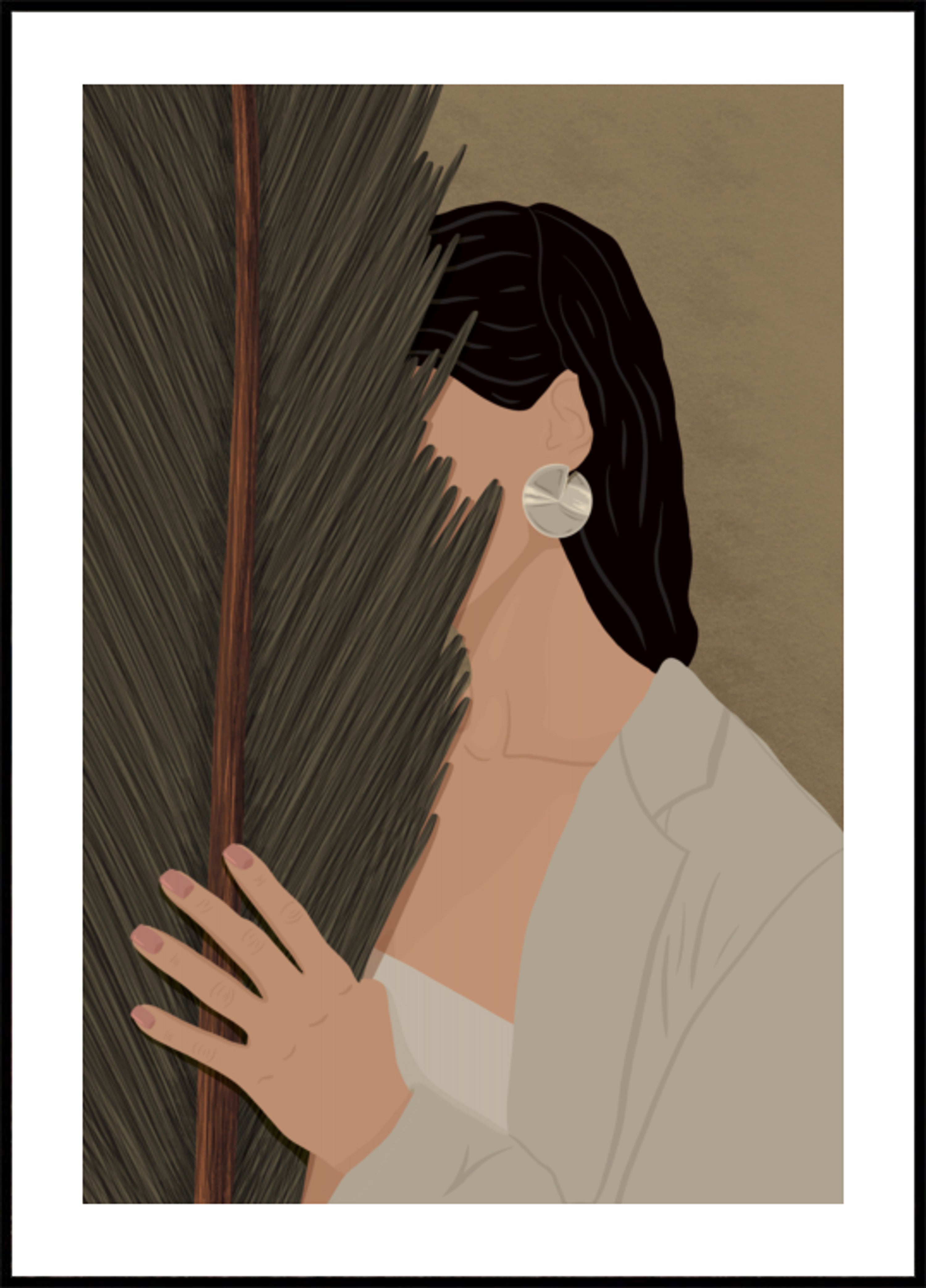 Femme sereine des palmiers