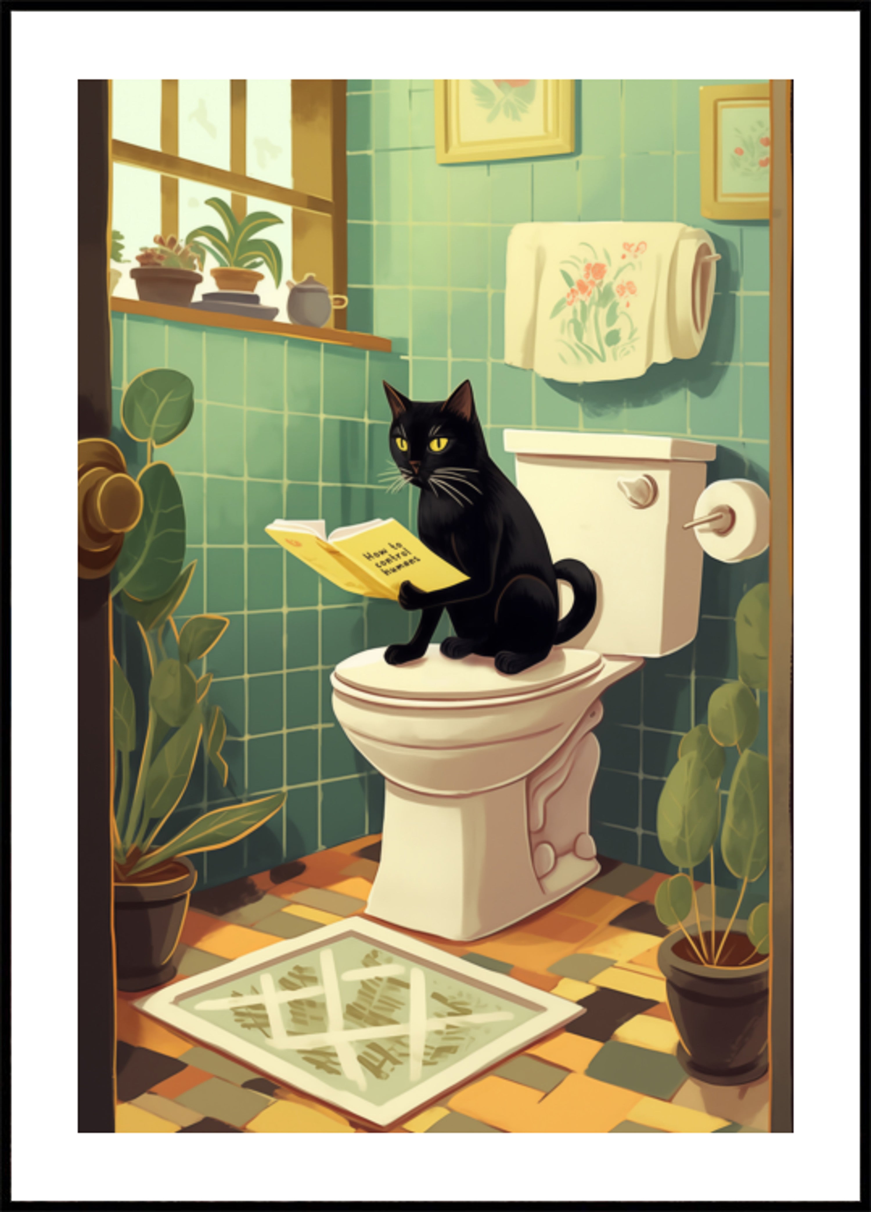 Lire la salle de bain du chat espiègle
