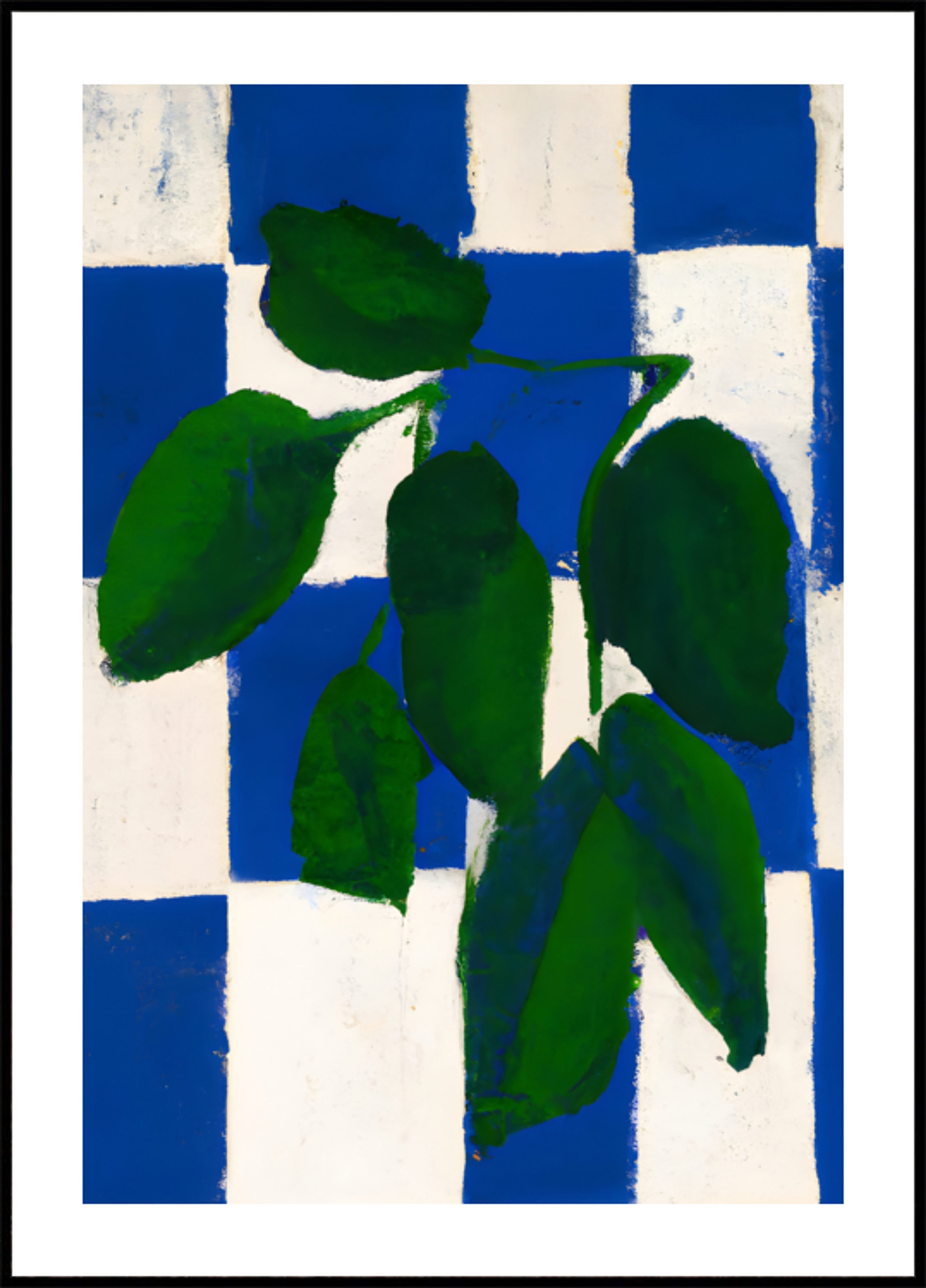 Feuilles vertes, dames bleues
