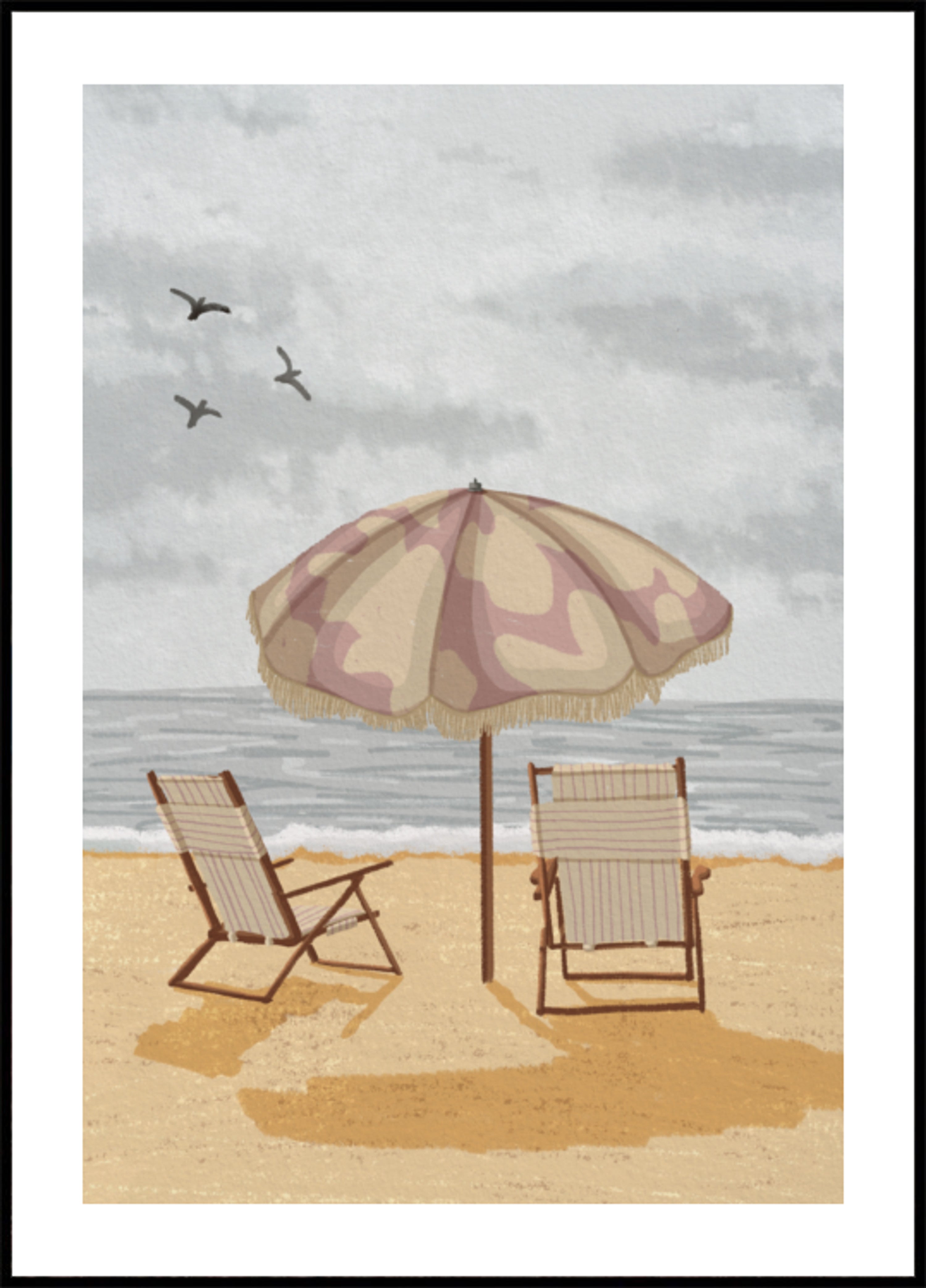 Chaises parapluie bord de mer