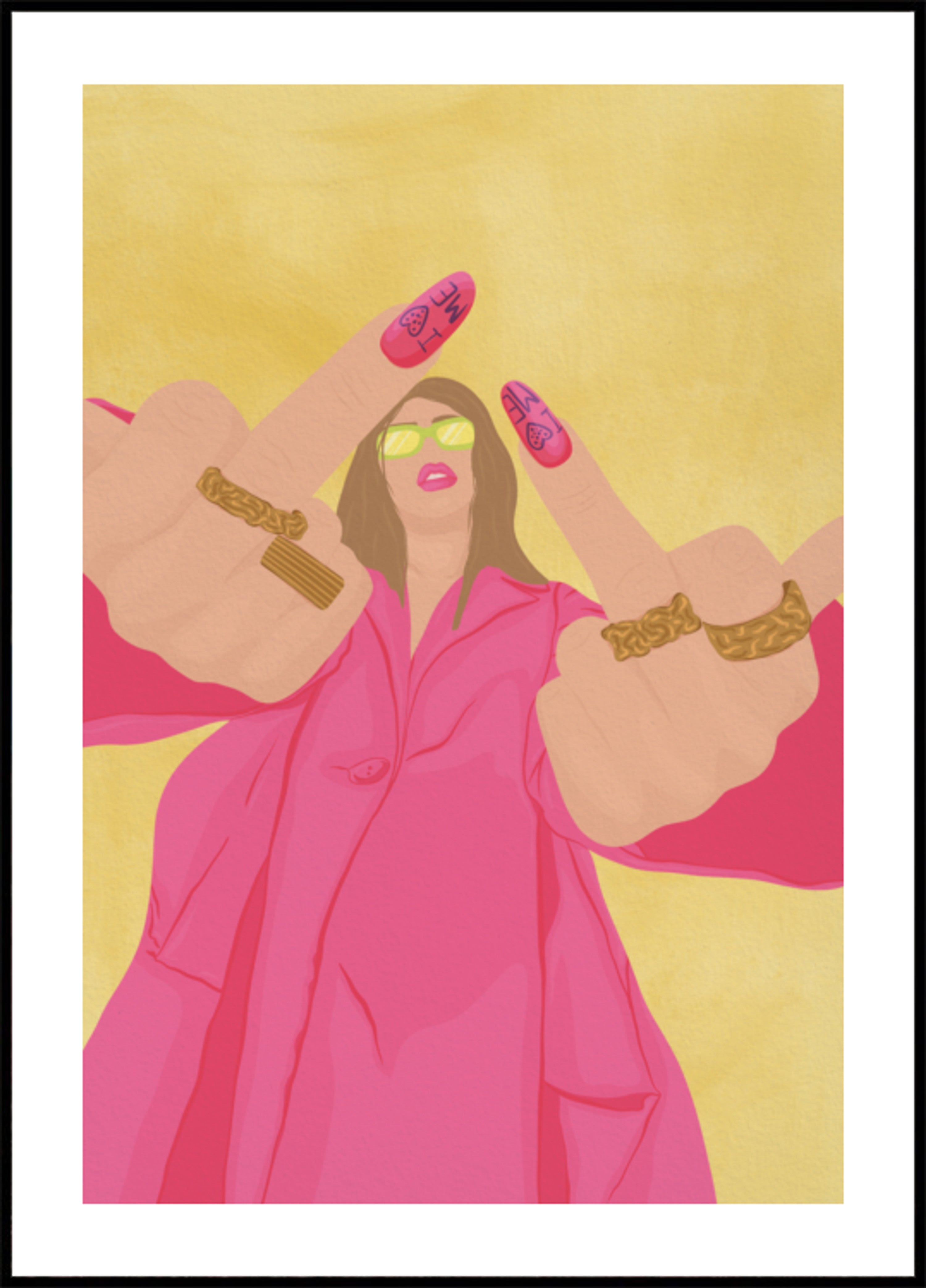 Signe V de mode rose