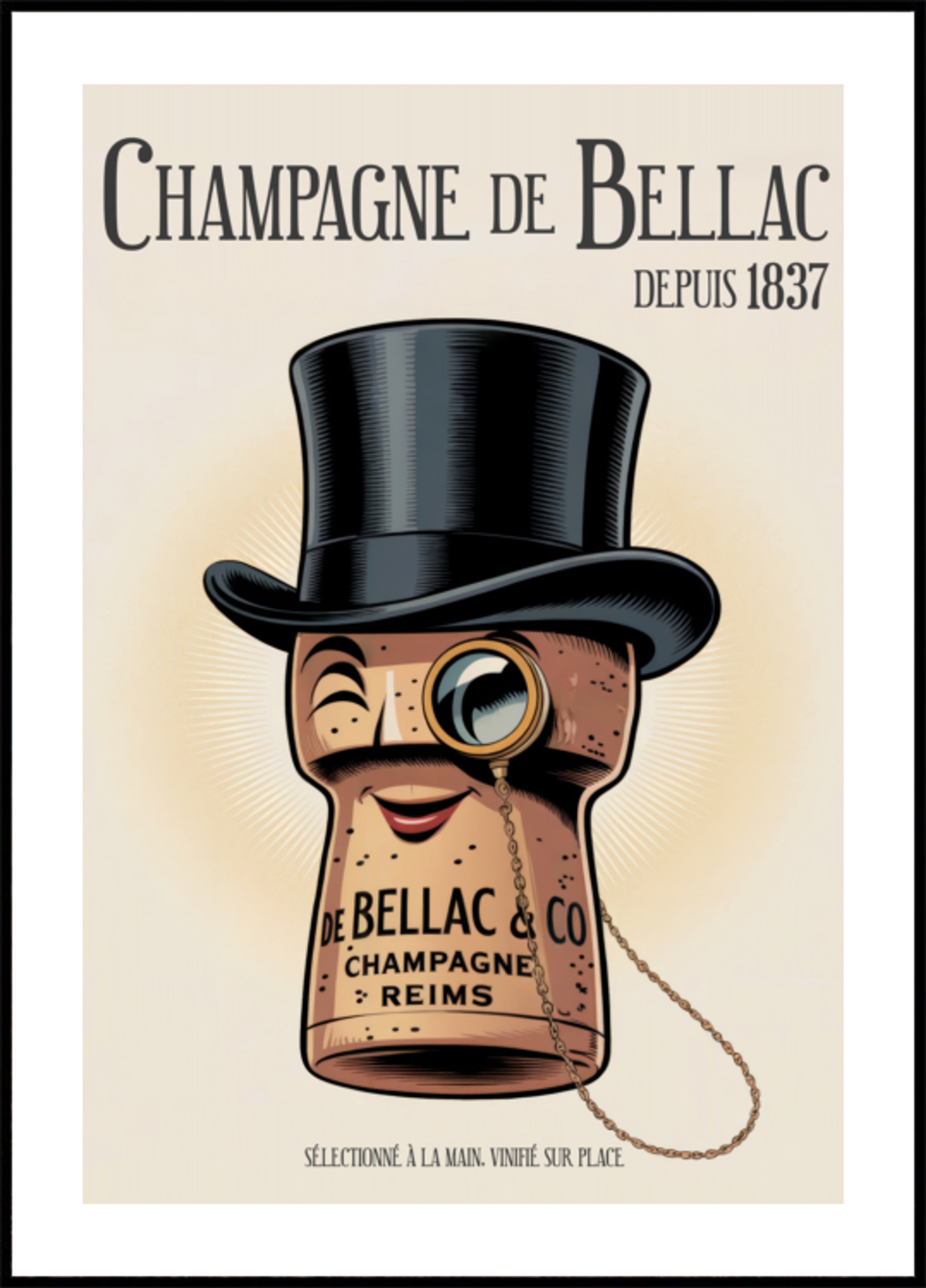 Caractère élégant de bouchon de champagne