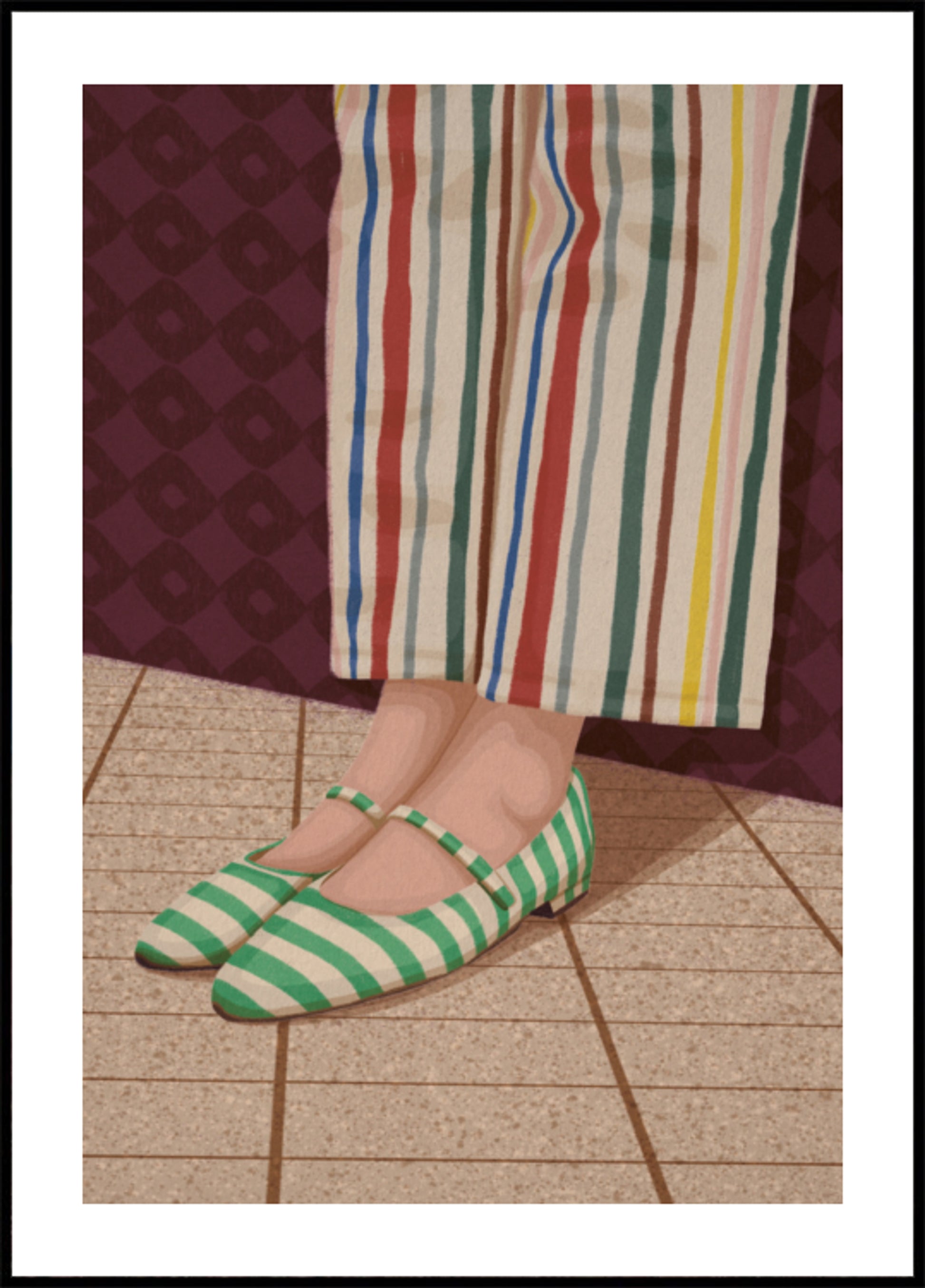 Mary Janes à rayures colorées