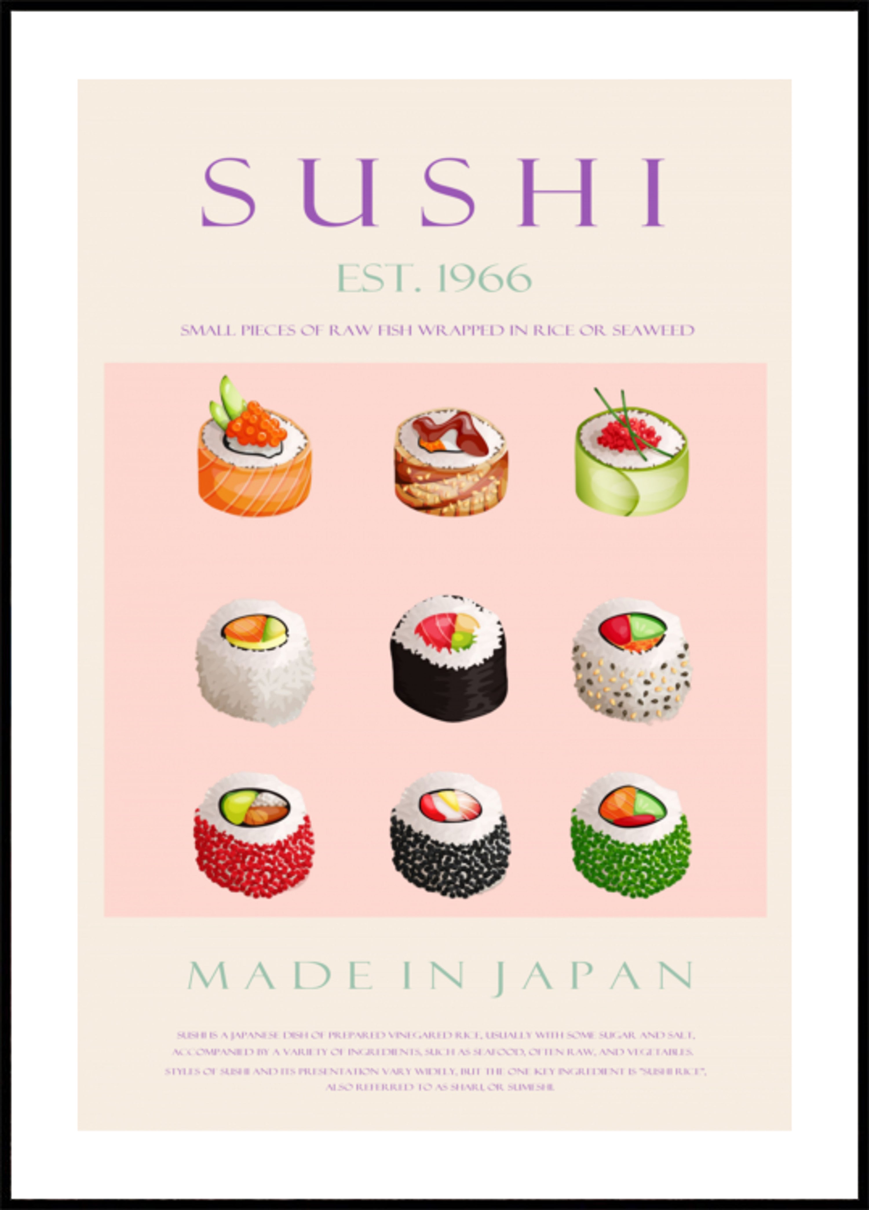 Collection de sushis japonais