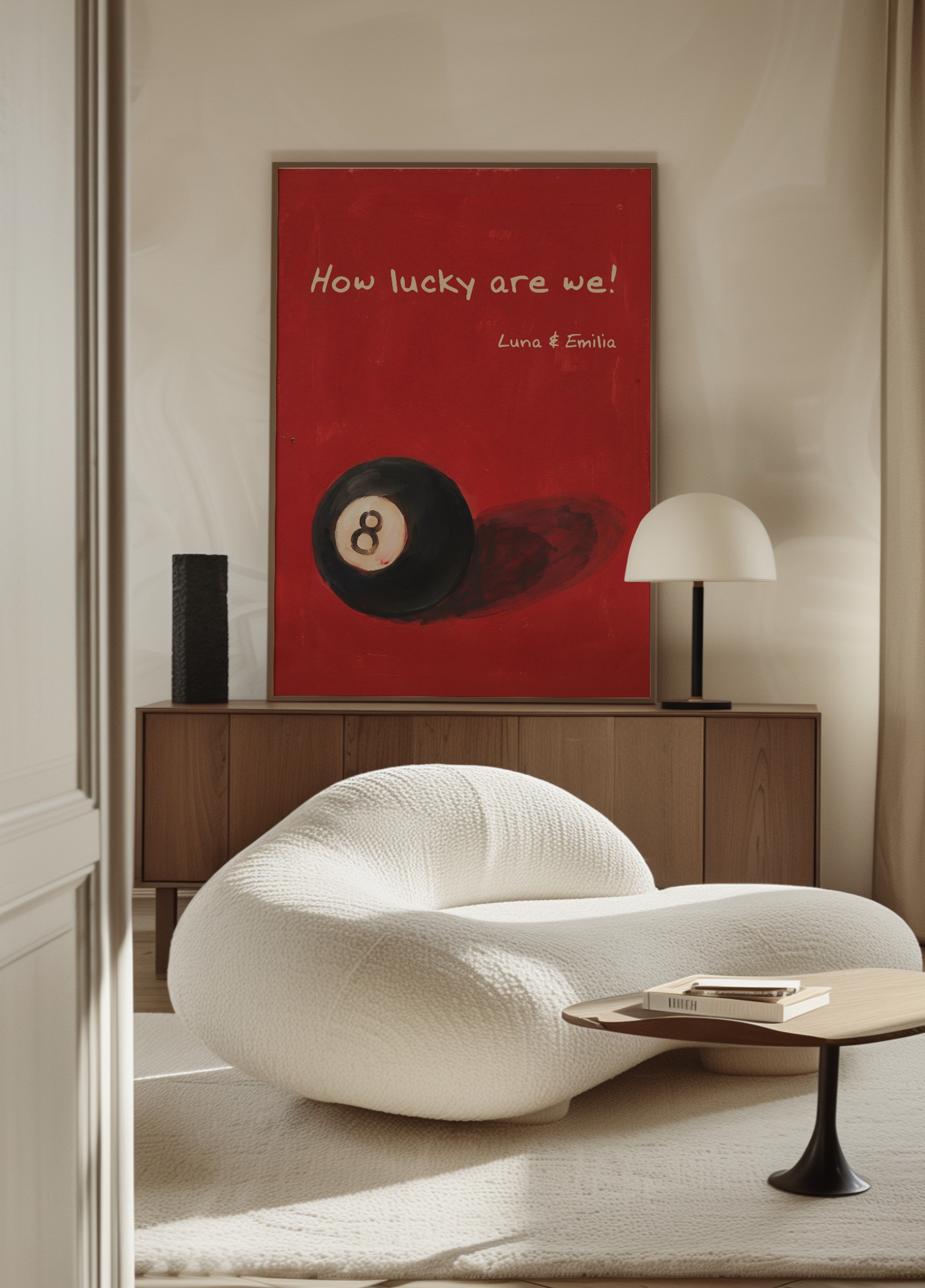 Affiche vintage à 8 balles Quelle chance nous avons