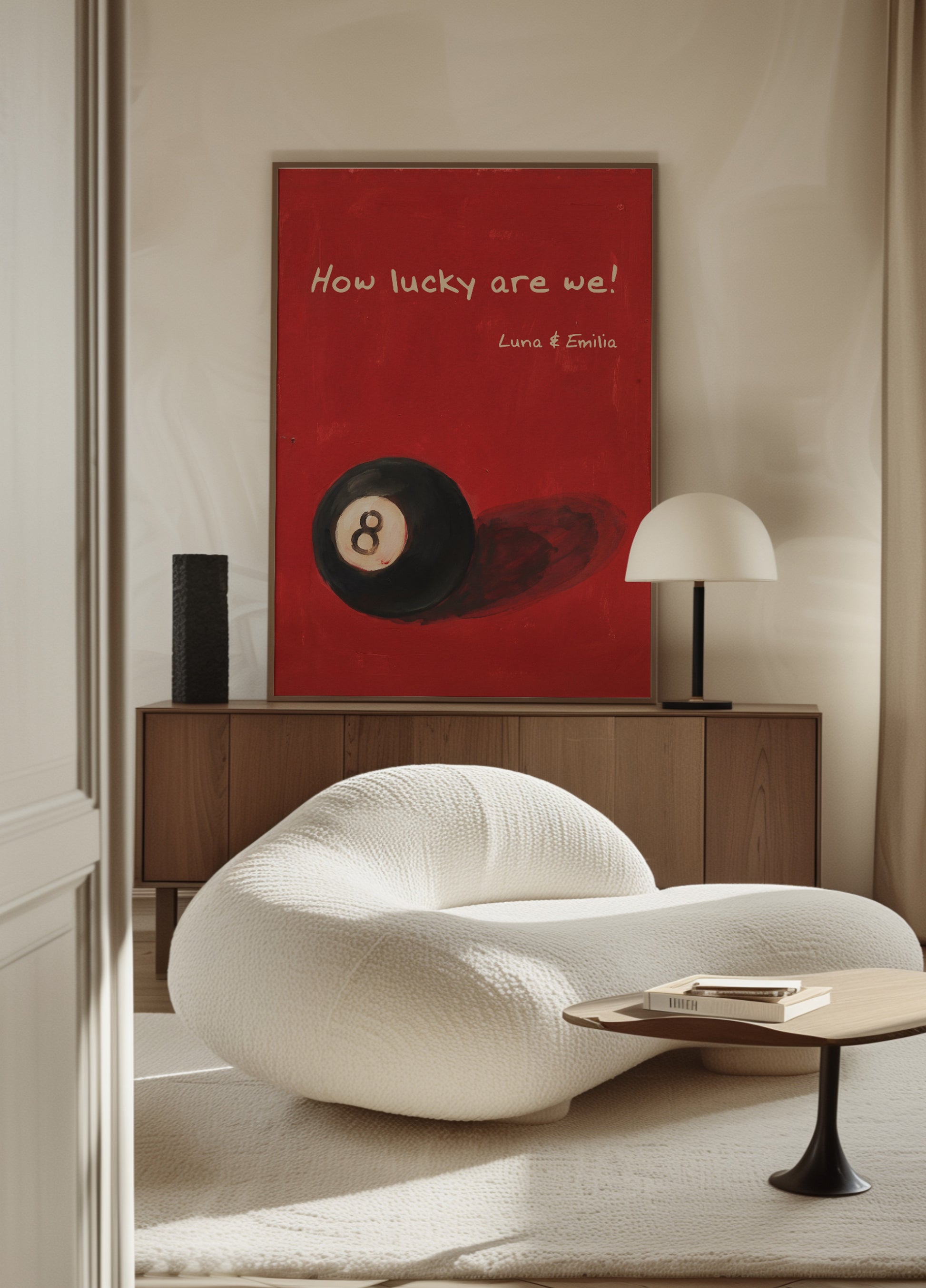 Affiche vintage à 8 balles Quelle chance nous avons