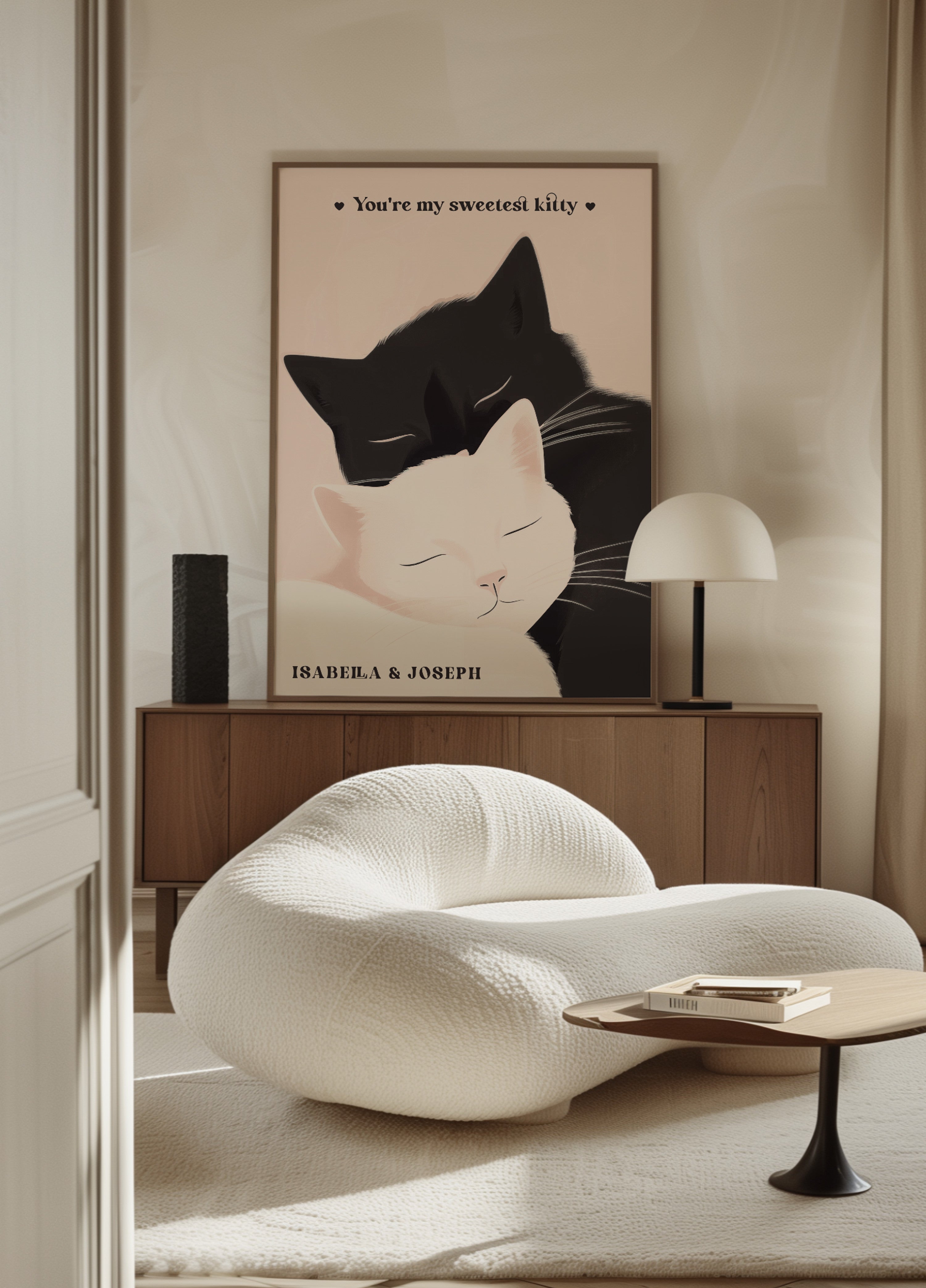 Illustration d'amour de chat non personnelle