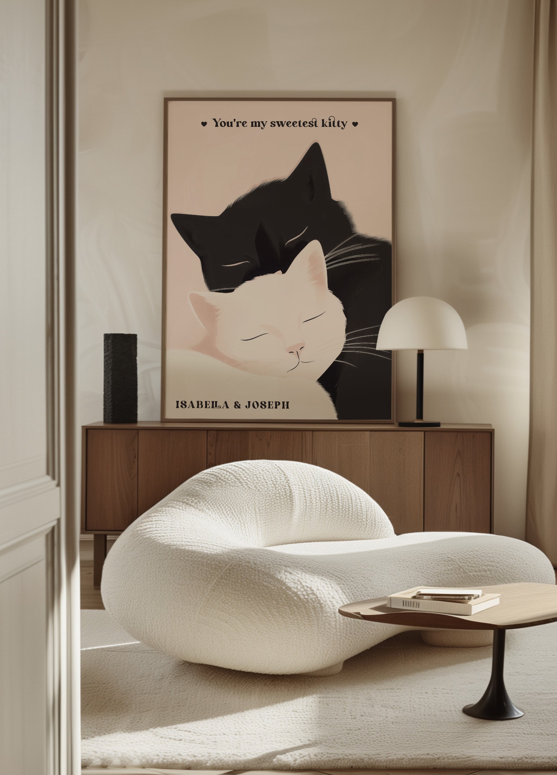 Illustration d'amour de chat non personnelle
