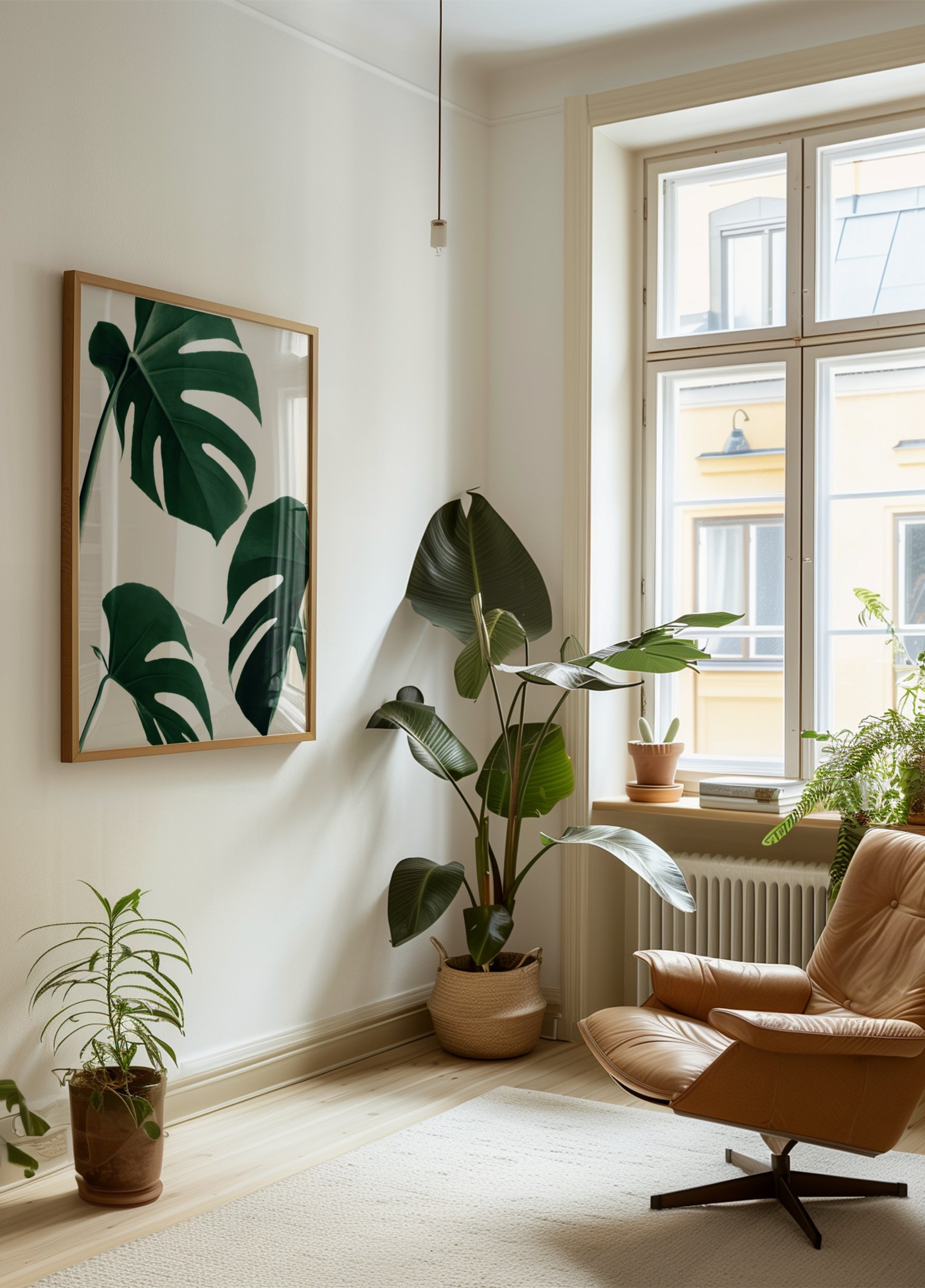 Feuilles de Monstera vertes fraîches
