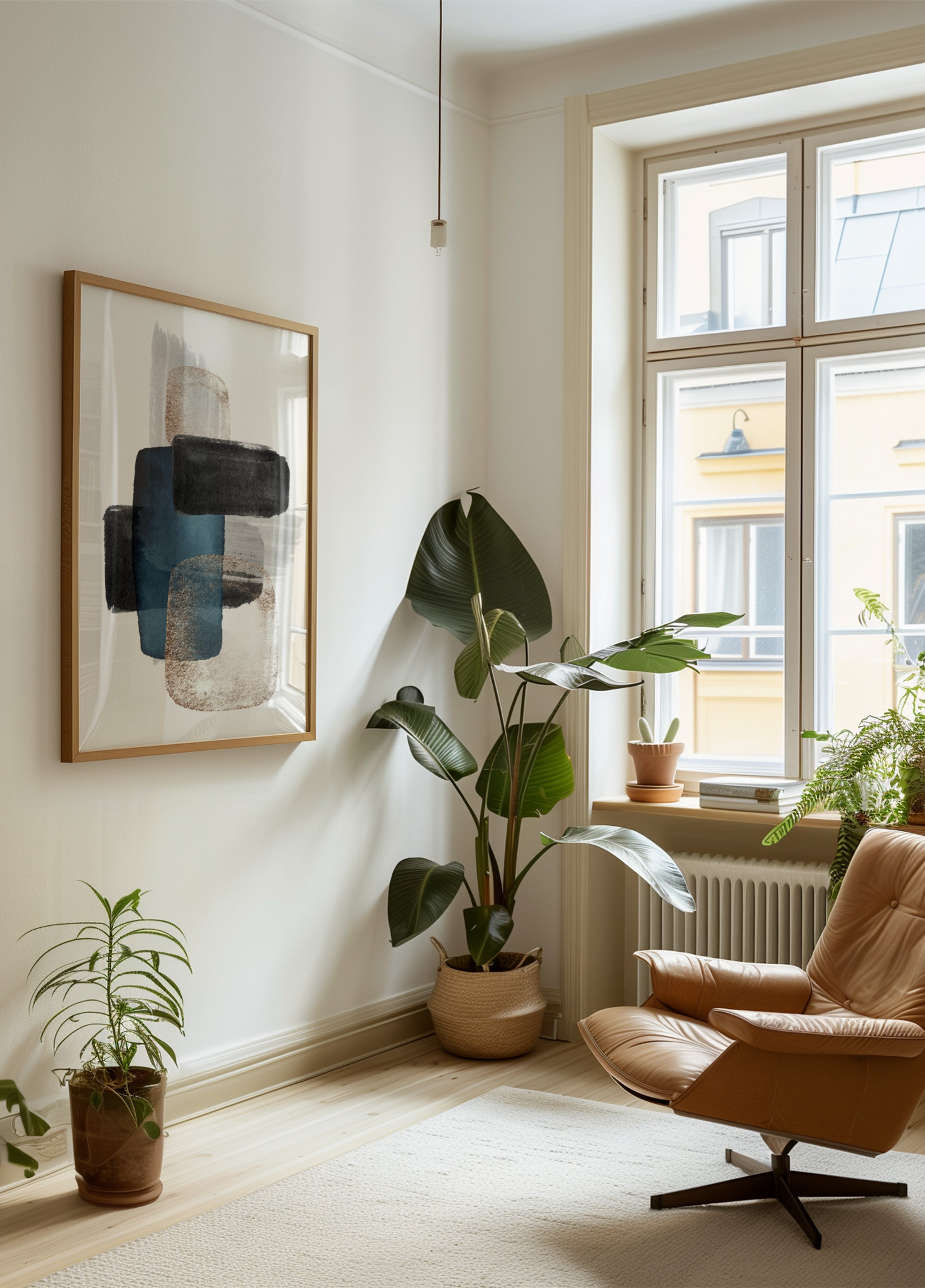 Blocs abstraits en or bleu