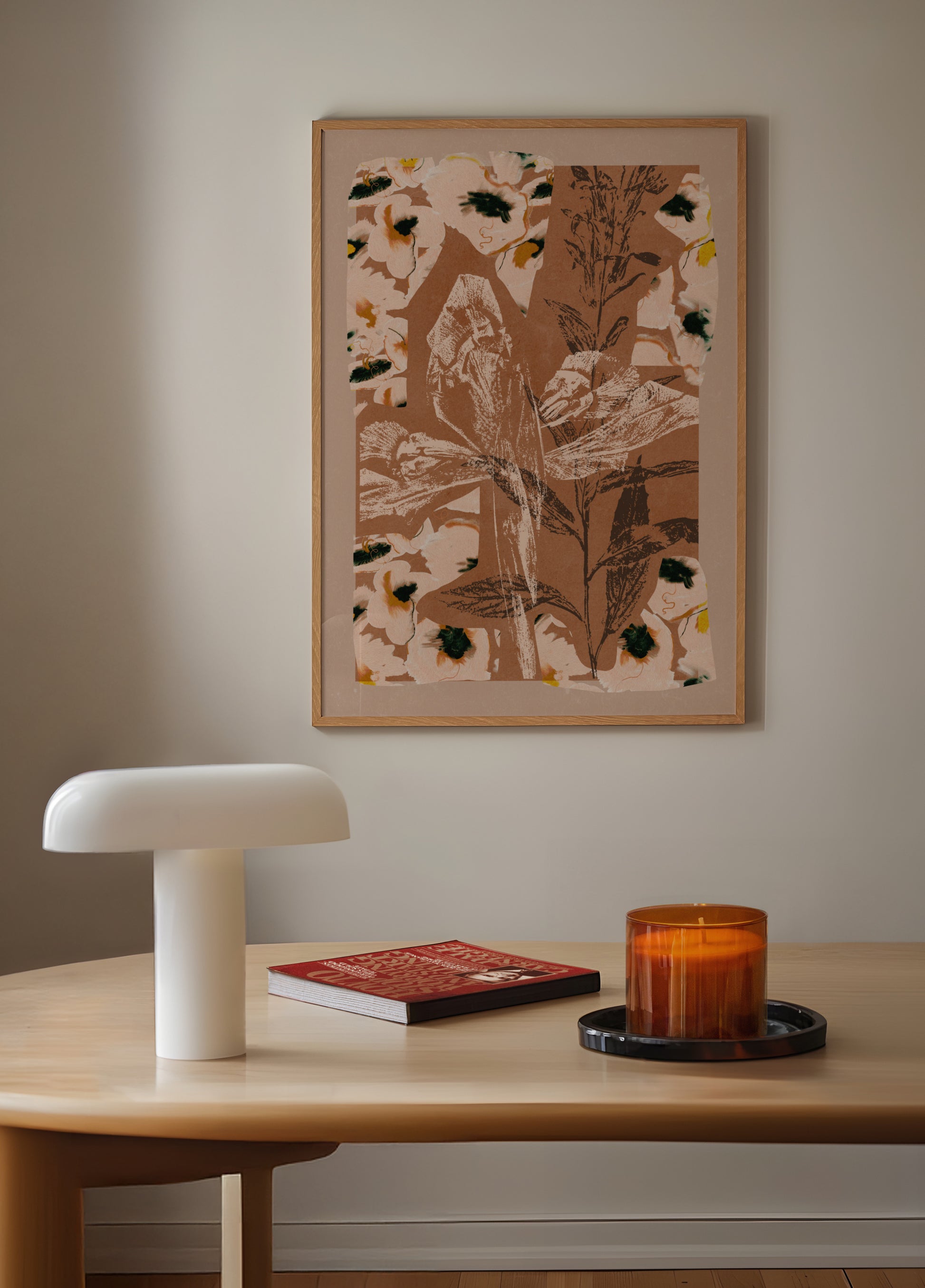 Collage floral terreux