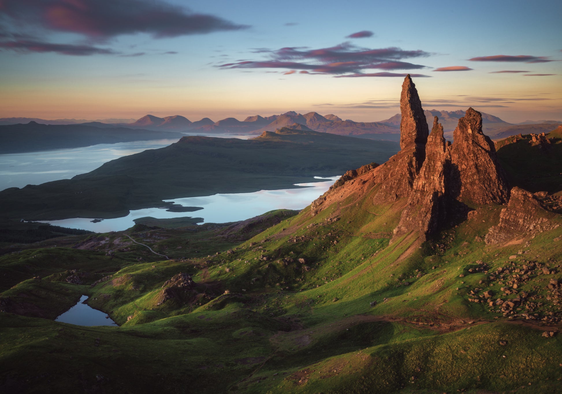 Vieil homme Storr Lever du soleil