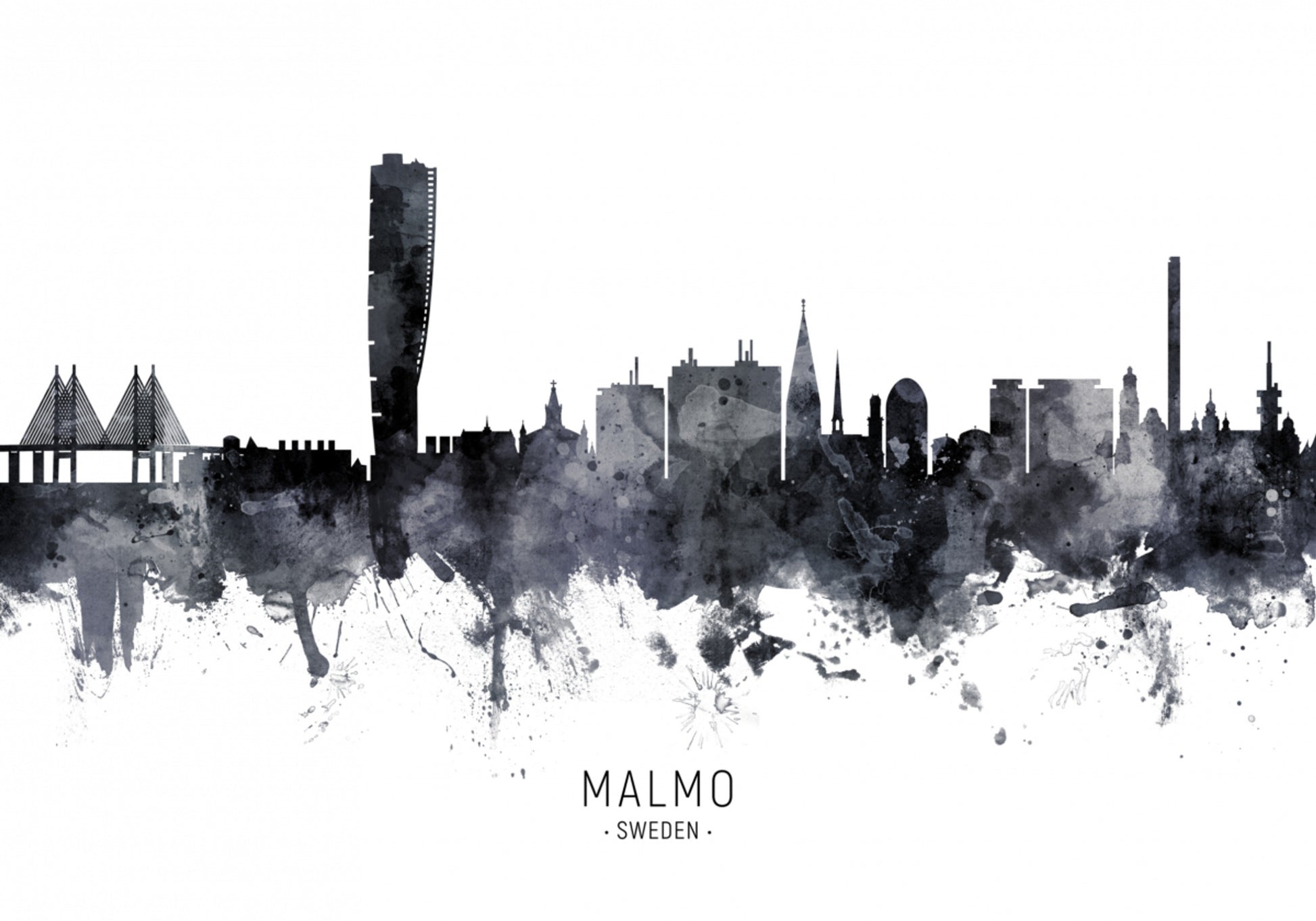 Aquarelle d'horizon de Malmö